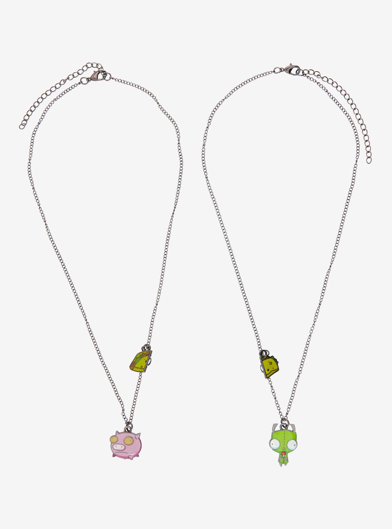 Invader Zim GIR & Pig Best Friend Necklace Set, , hi-res