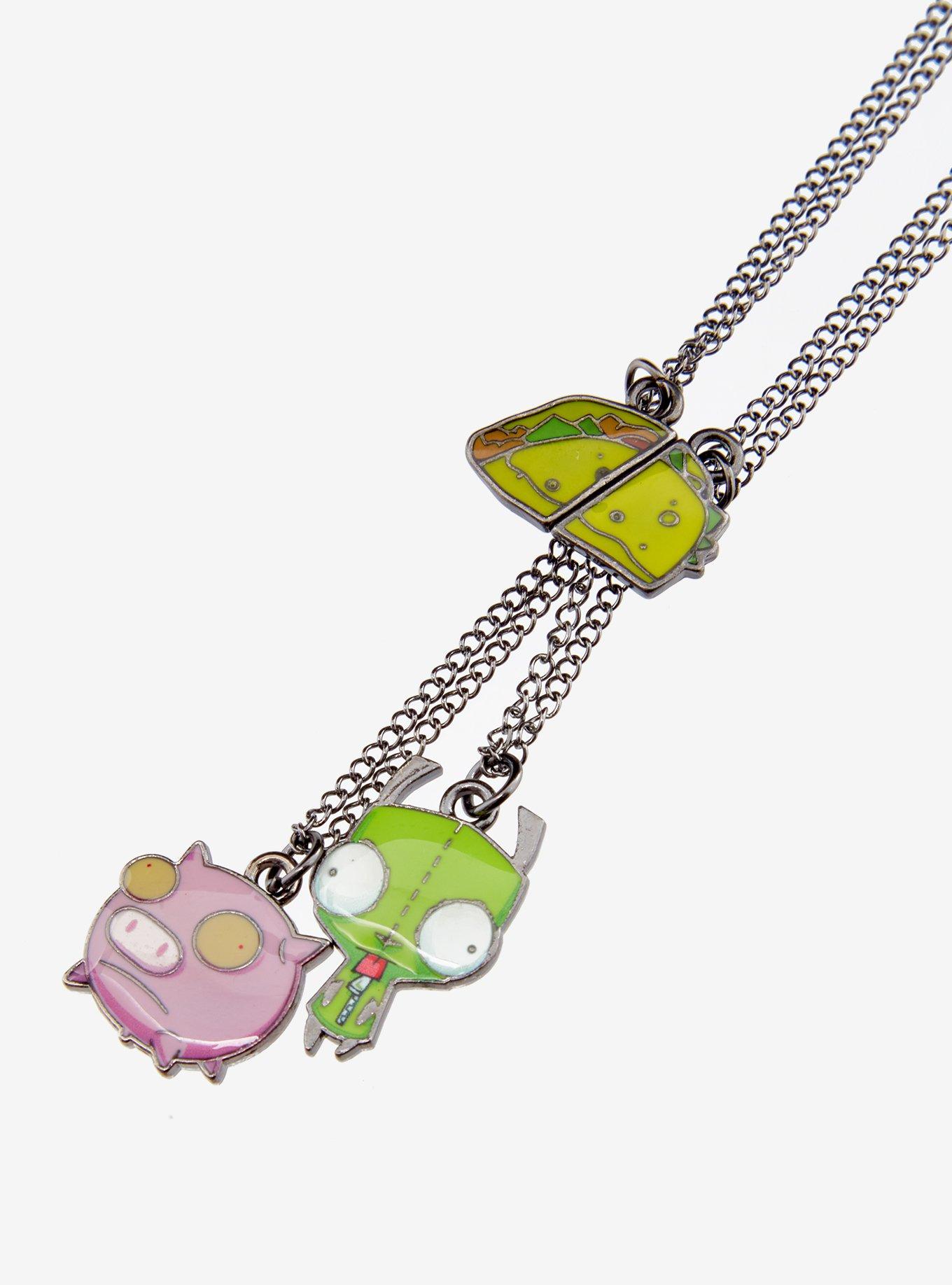 Invader Zim GIR & Pig Best Friend Necklace Set, , alternate