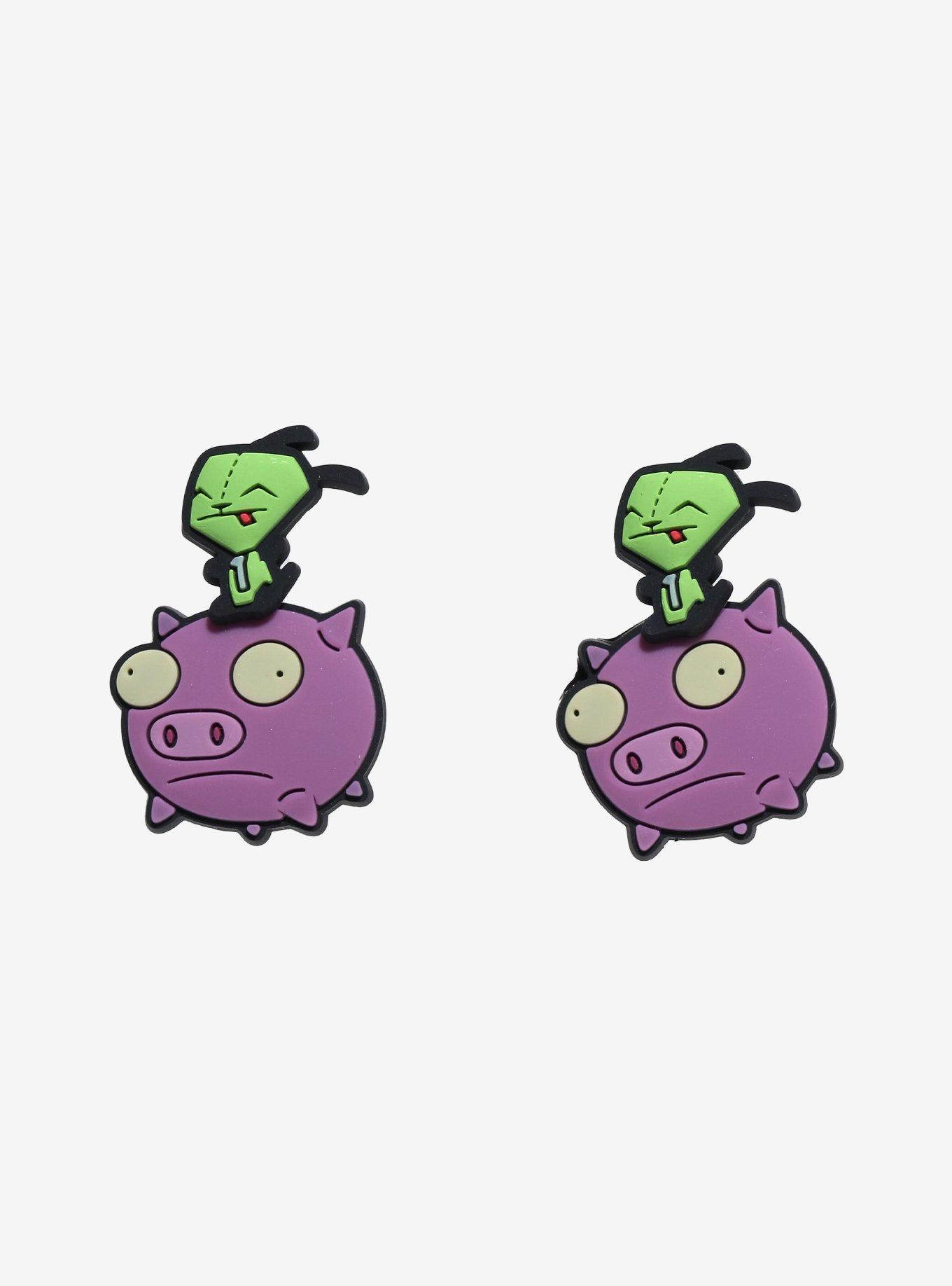 Invader Zim GIR & Pig Front/Back Earrings, , hi-res