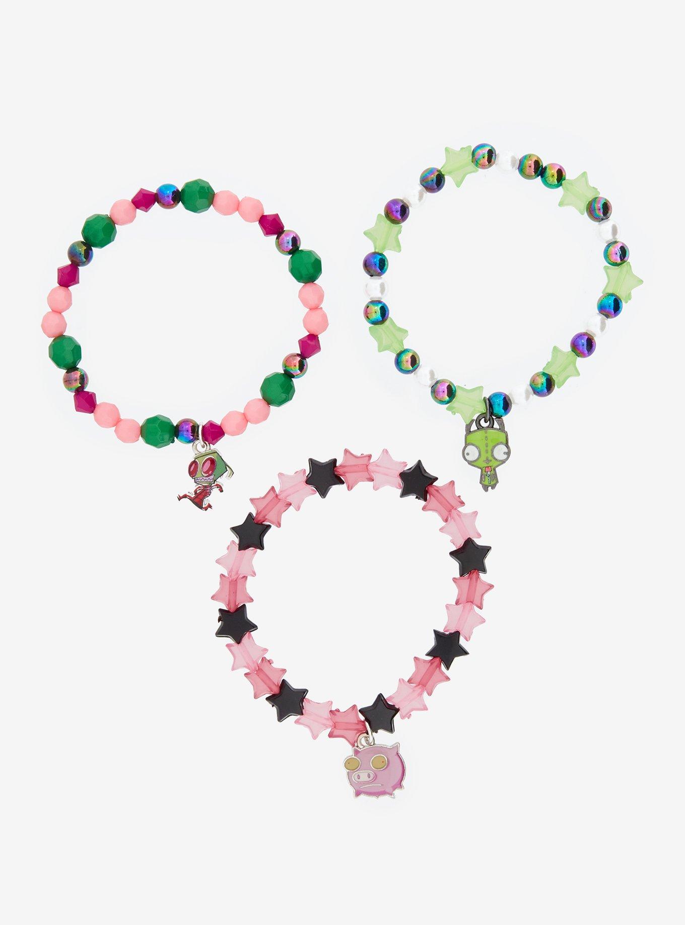 Invader Zim Duo & Pig Bead Bracelet Set, , hi-res