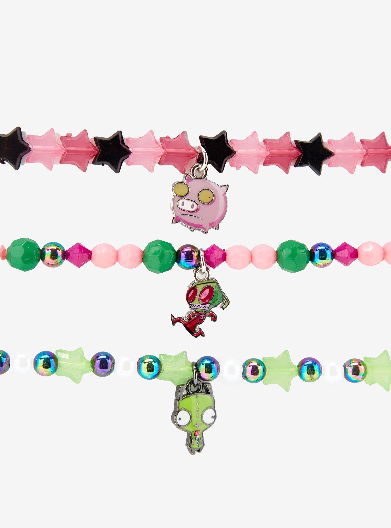 Invader Zim Duo & Pig Bead Bracelet Set, , alternate