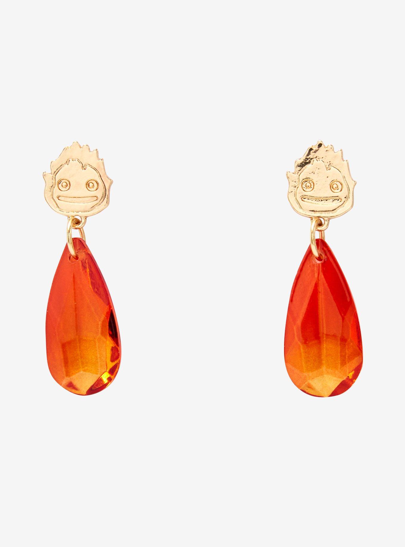 Studio Ghibli Howl's Moving Castle Calcifer Drop Earrings, , hi-res