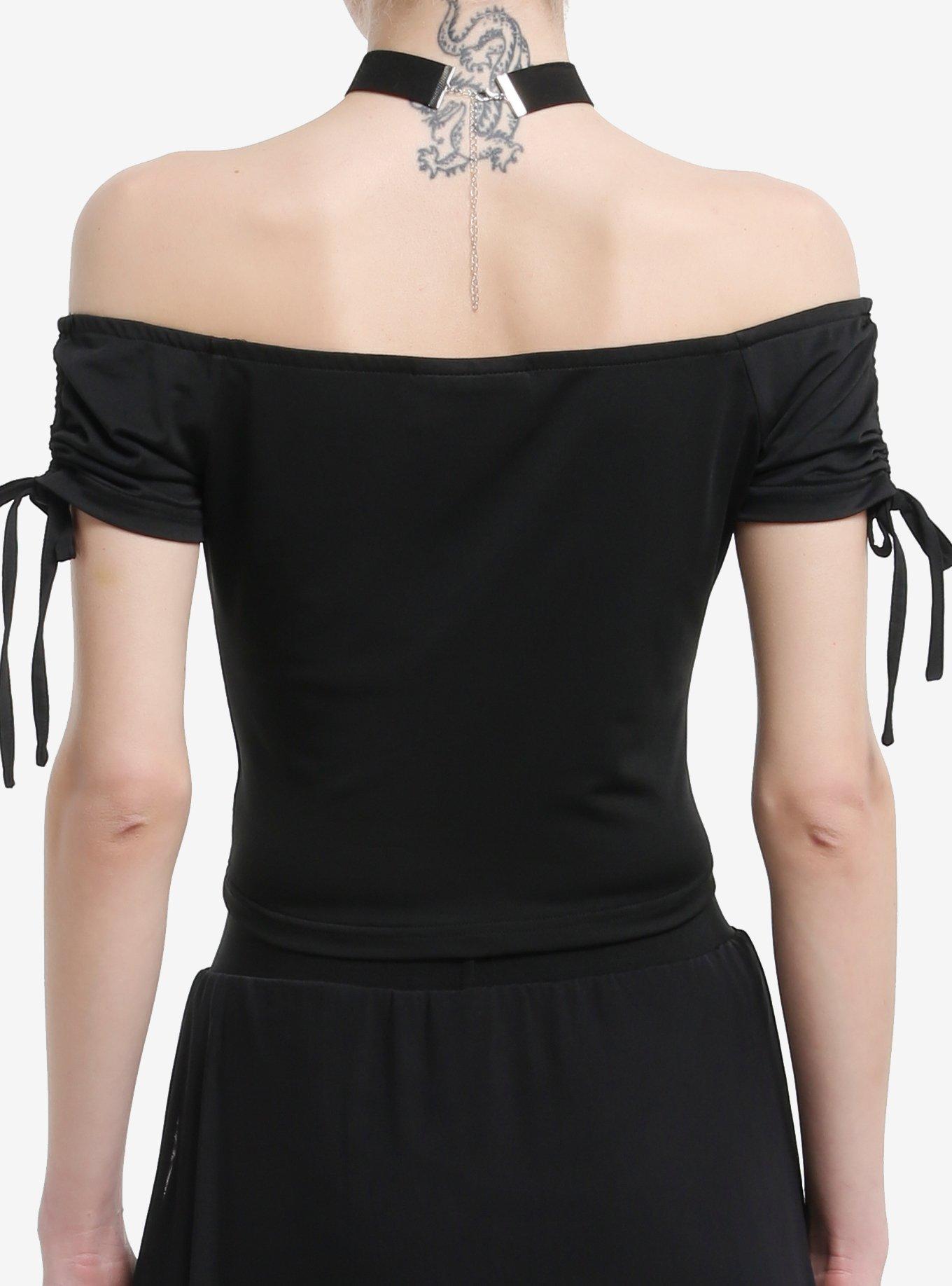 Cosmic Aura Black Off-The-Shoulder Girls Top, BLACK, alternate