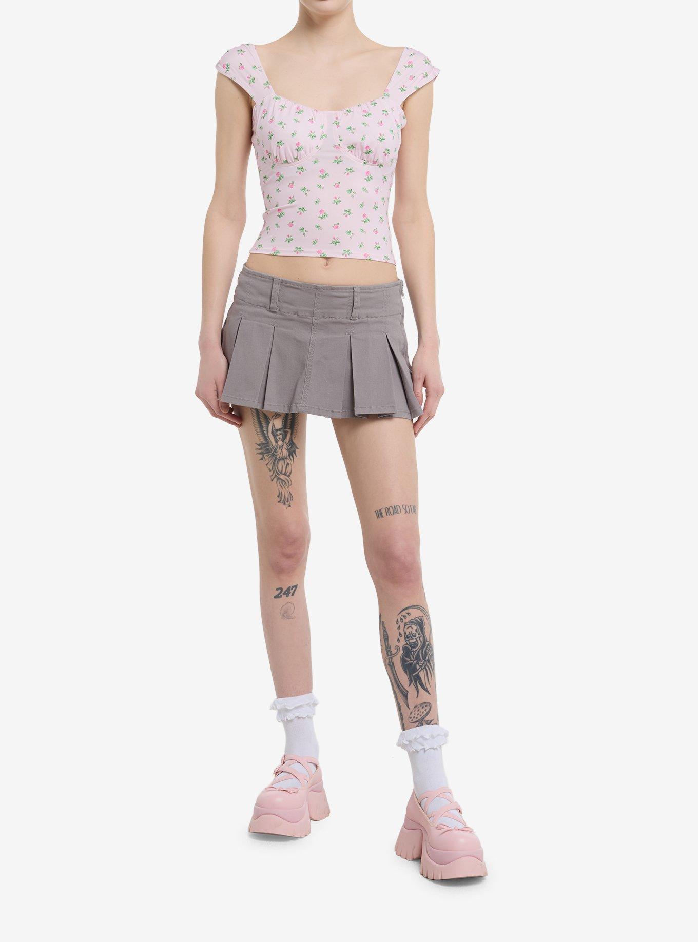 Sweet Society Pink Roses Girls Top, , hi-res