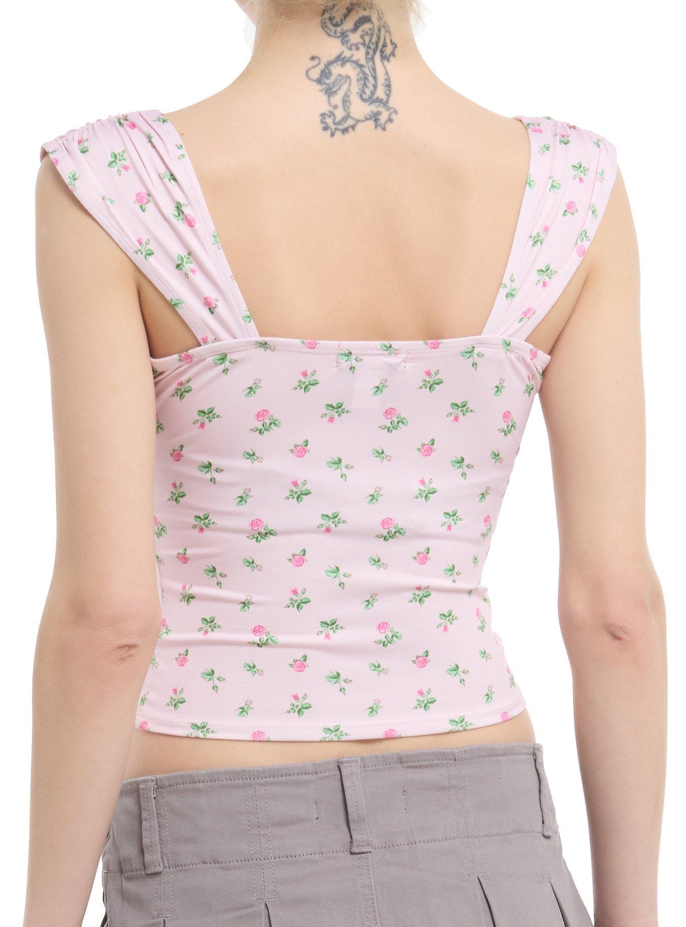 Sweet Society Pink Roses Girls Top, PINK, alternate