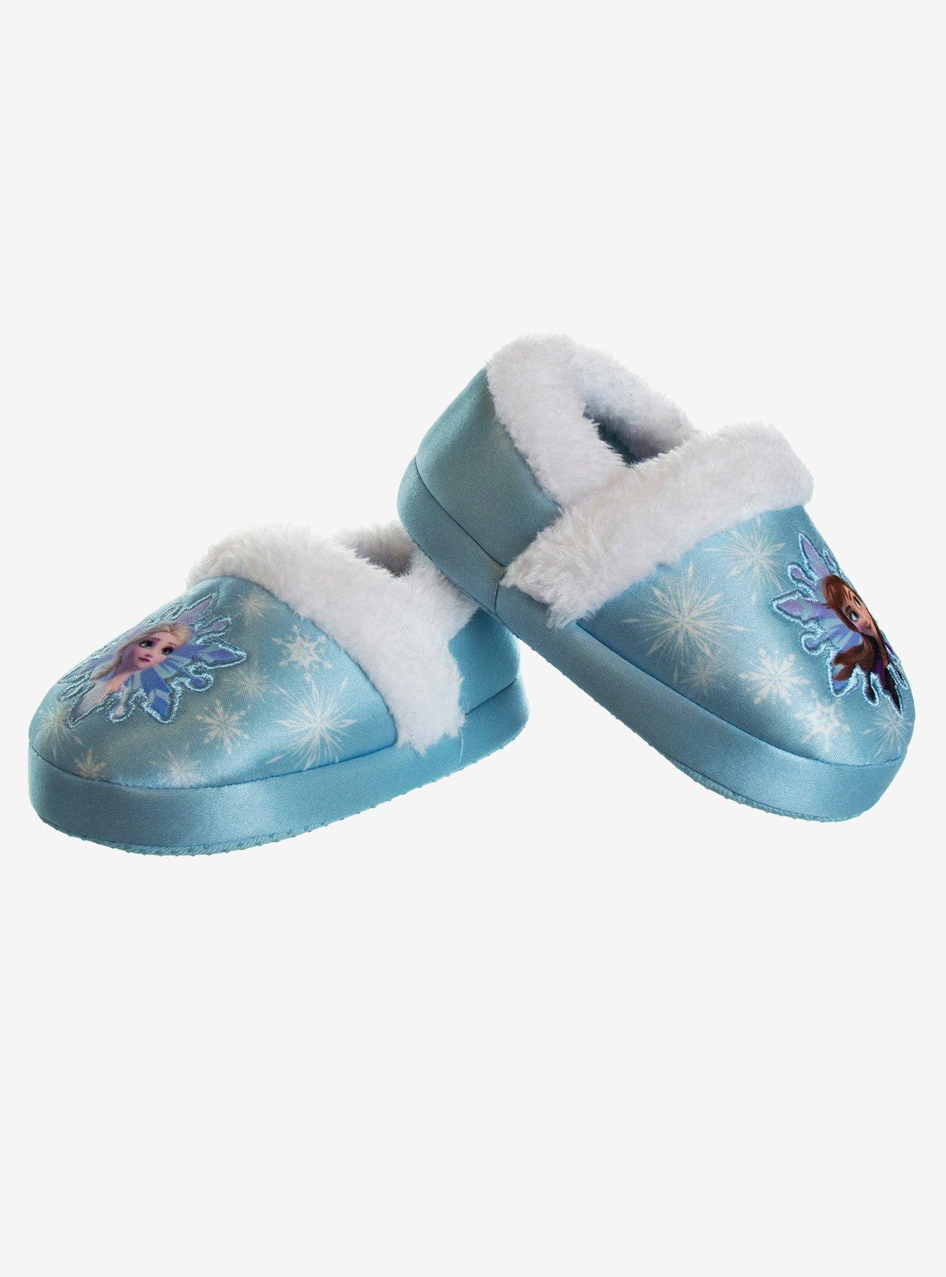 Disney Frozen Anna & Elsa Dual Sizes Youth Slippers, BLUE, alternate