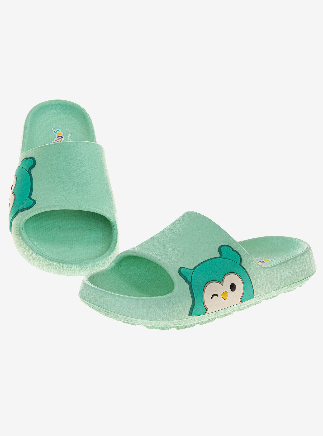 Squishmallows Winston The Owl Dual Sizes Youth Slides, GREEN, alternate