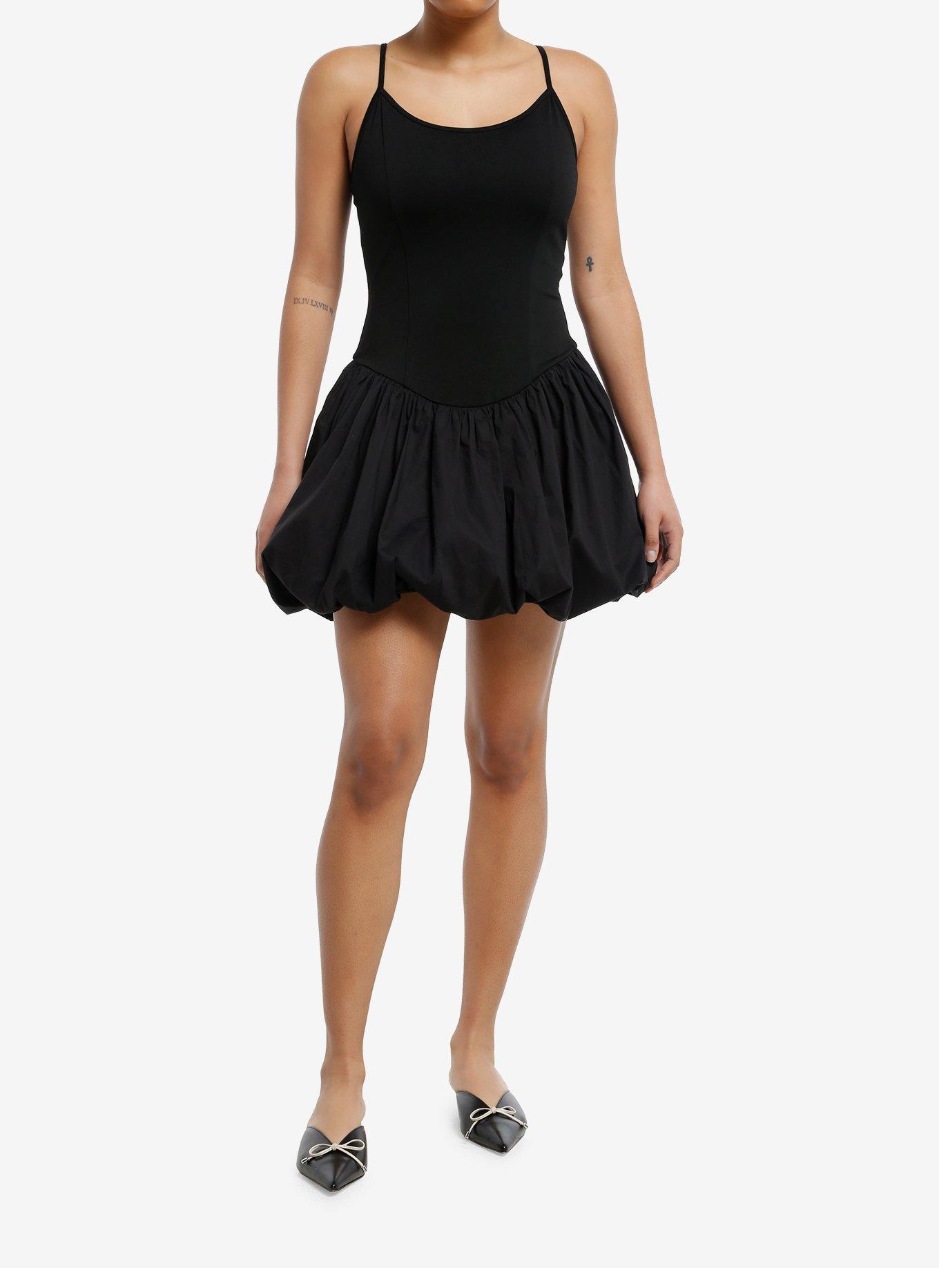 Black Bubble Cami Dress, , hi-res