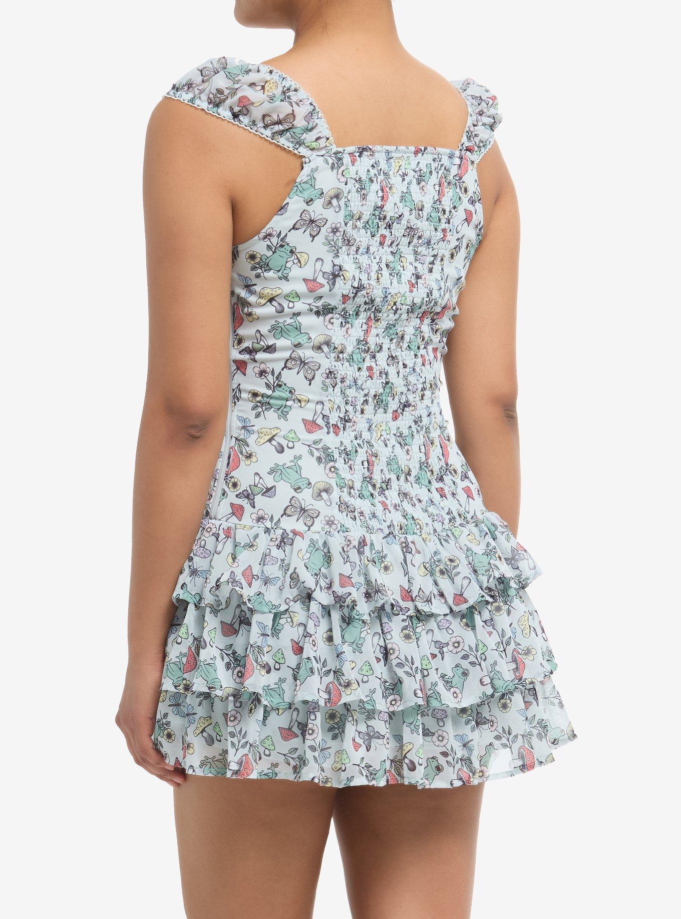 Sweet Society Mushroom Frog Tiered Mini Dress With Shorts, , hi-res