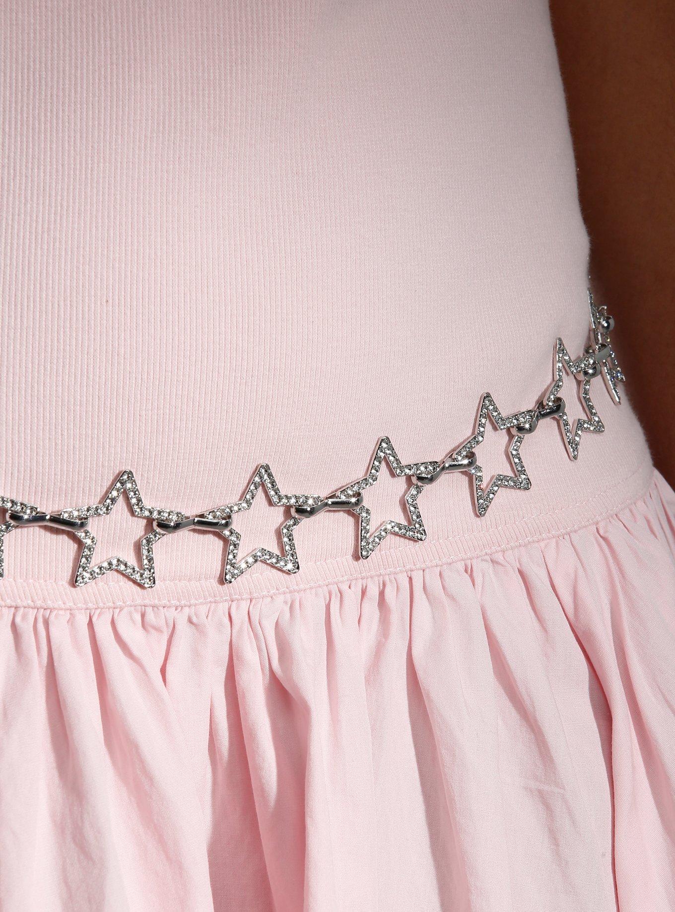 Silver Bling Star Chain Belt, , hi-res