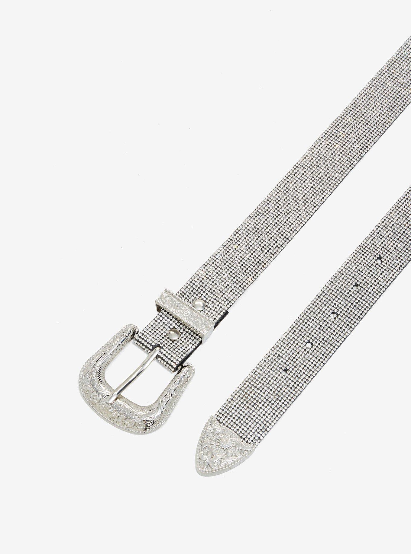 Silver Bling Western Belt, , hi-res