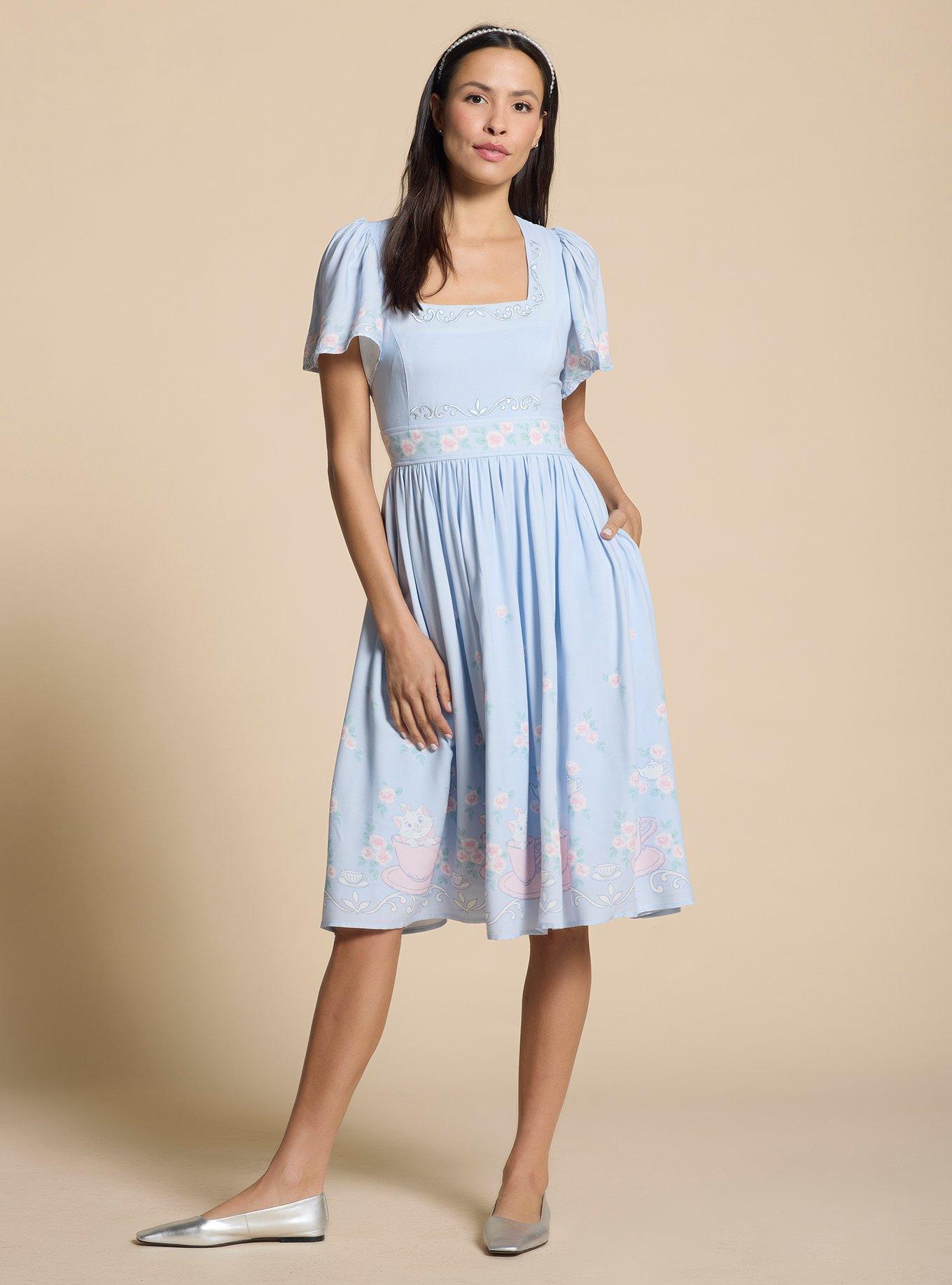 Disney The Aristocats Marie Embroidered Midi Dress — BoxLunch Exclusive, , hi-res