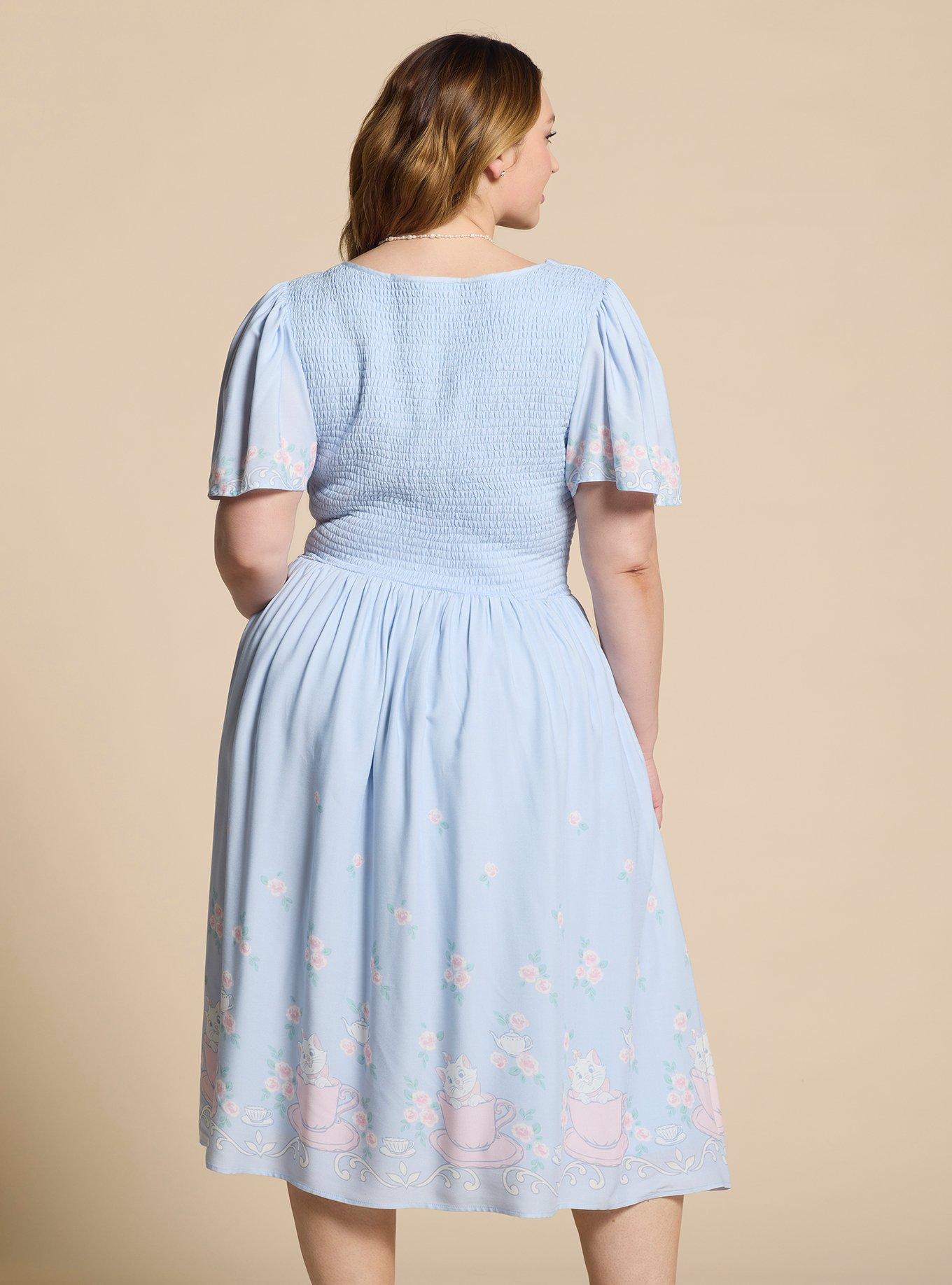 Disney The Aristocats Marie Embroidered Plus Size Midi Dress — BoxLunch Exclusive, LILAC, alternate