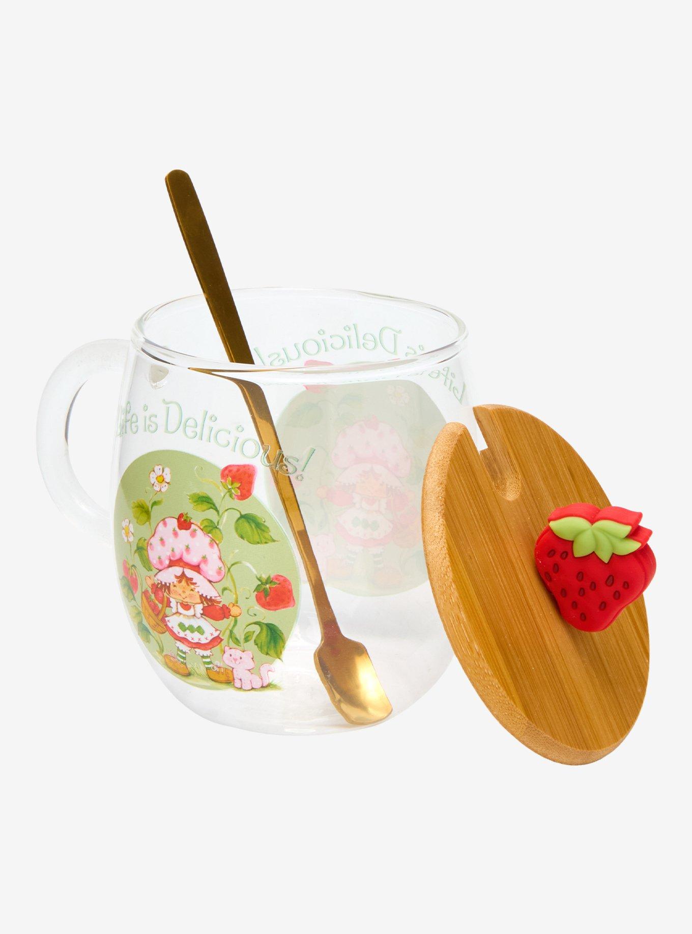 Strawberry Shortcake Glass Mug With Lid and Spoon — BoxLunch Exclusive, , hi-res