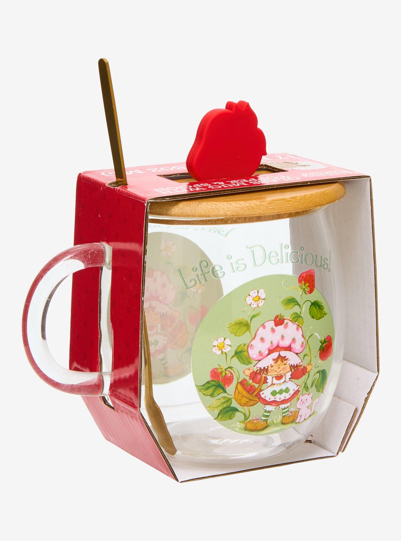 Strawberry Shortcake Glass Mug With Lid and Spoon — BoxLunch Exclusive, , alternate