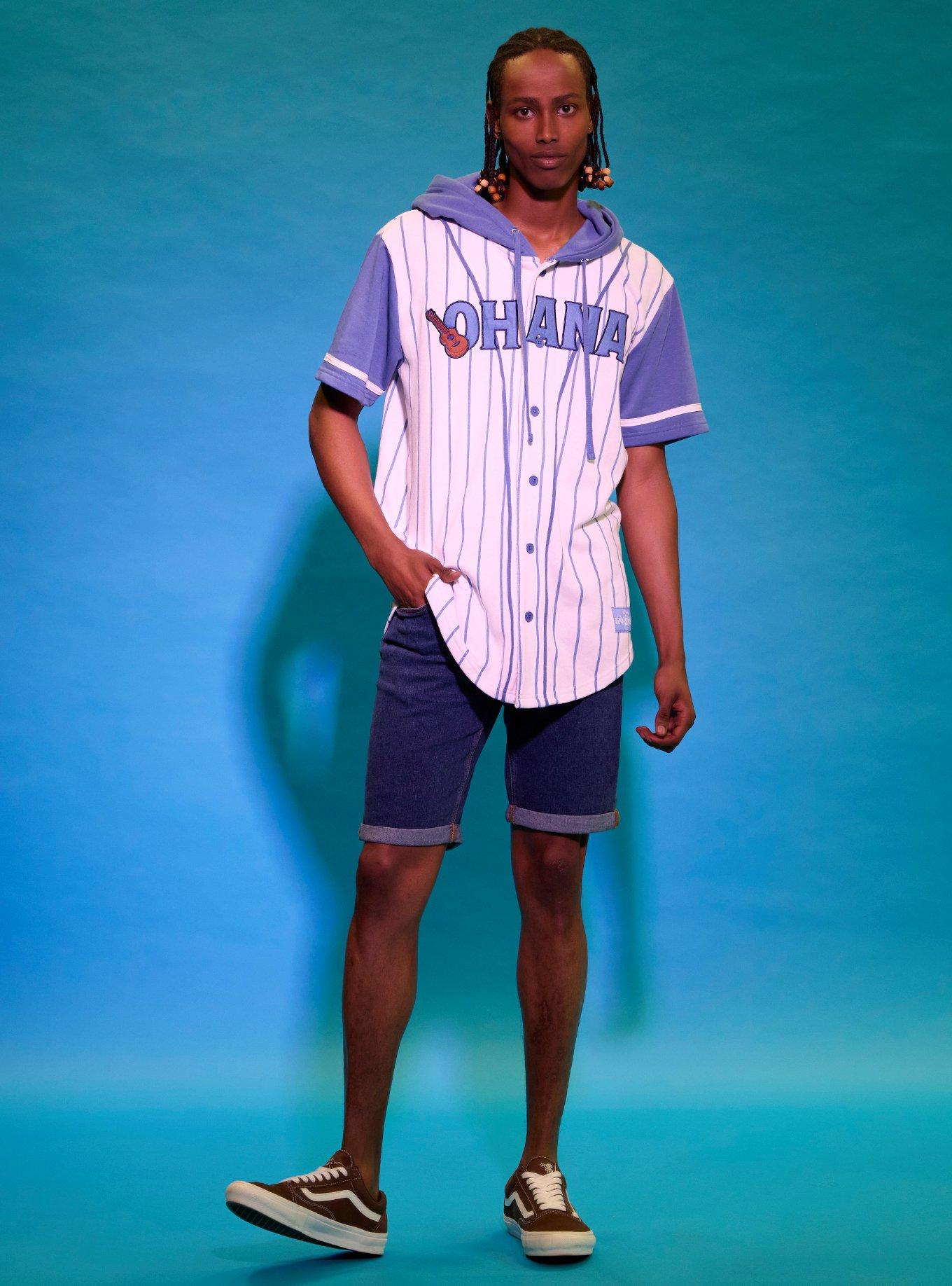 Our Universe Disney Lilo & Stitch Ohana Hooded Baseball Jersey, MULTI, alternate