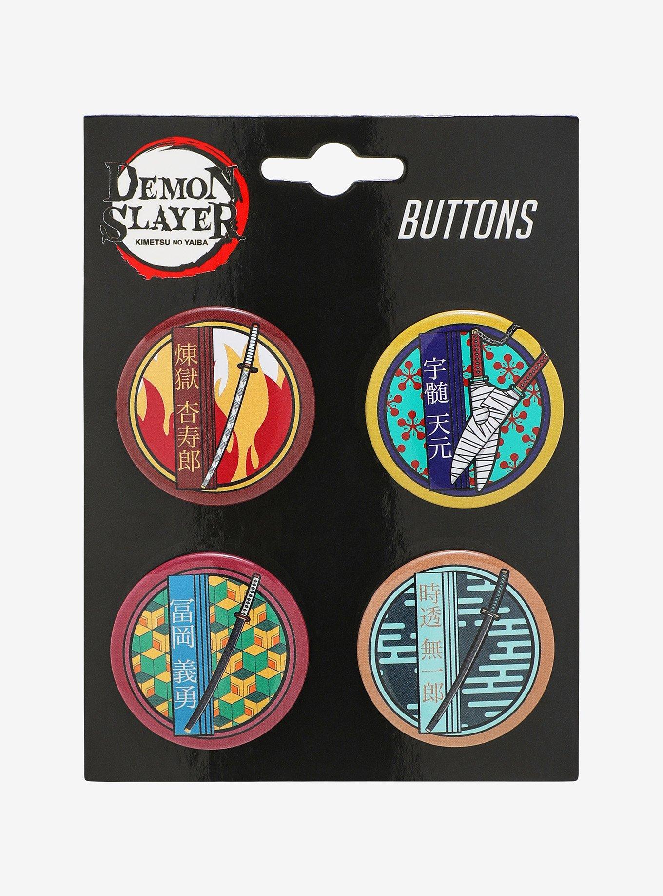 Demon Slayer: Kimetsu no Yaiba Character Swords Button Pin Set, , alternate