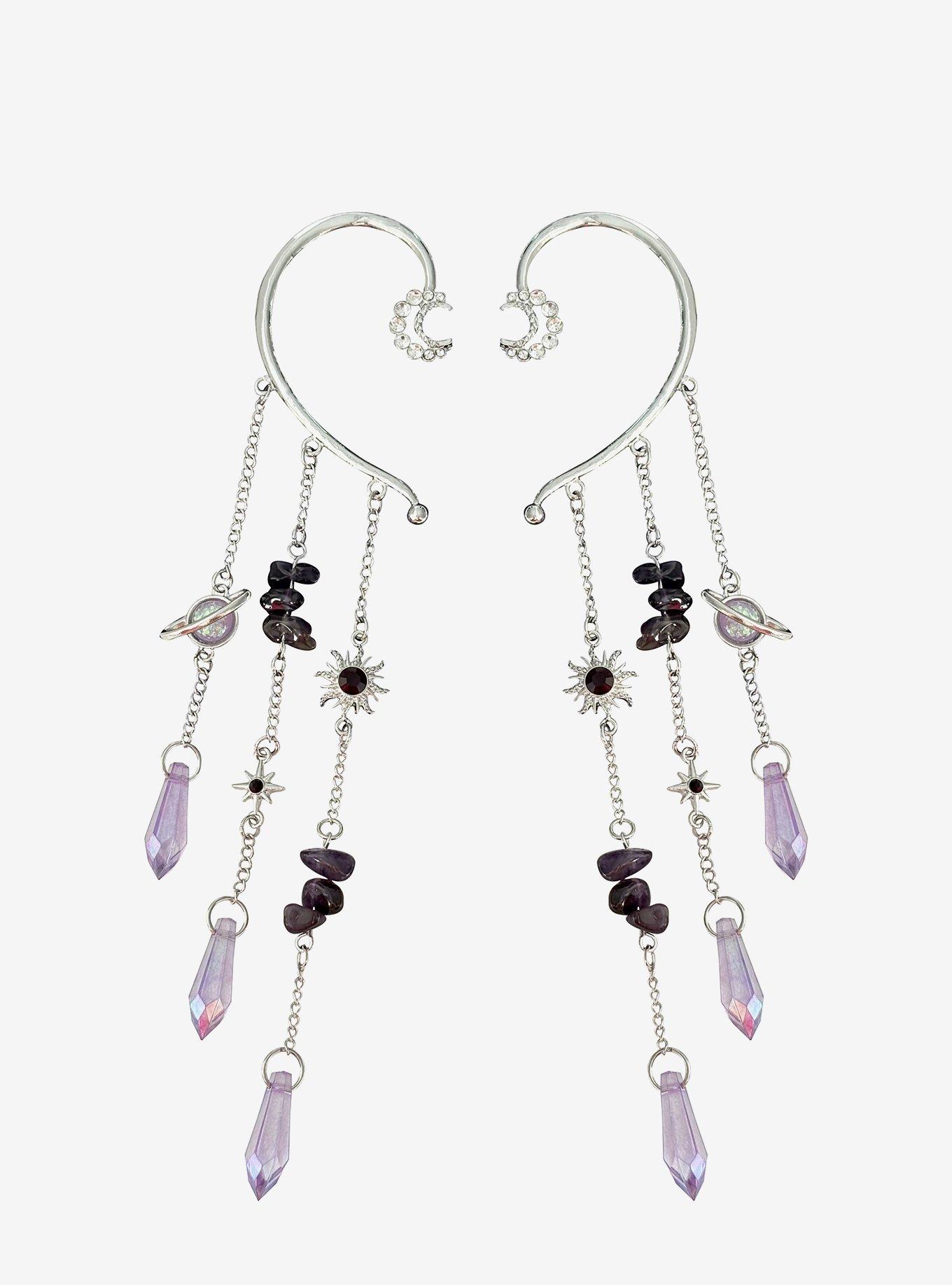 Cosmic Aura Celestial Amethyst Ear Cuff Set, , hi-res