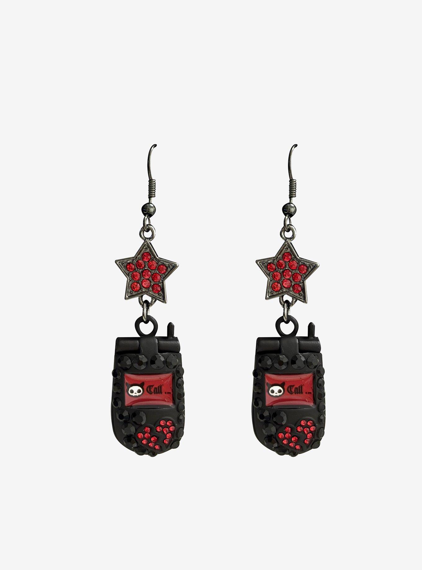 Emo Flip Phone Drop Earrings, , hi-res