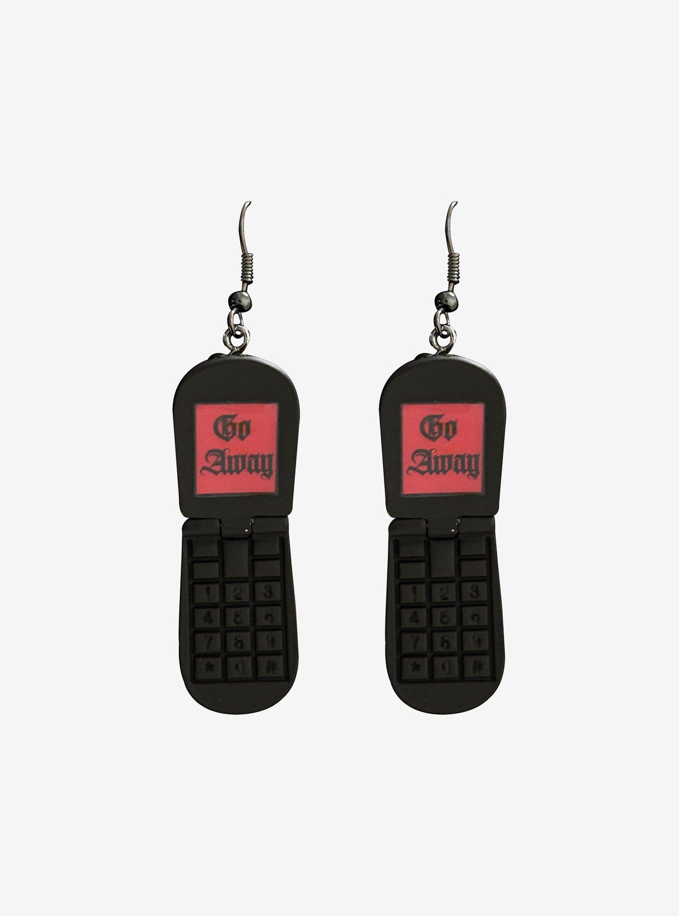 Emo Flip Phone Drop Earrings, , alternate