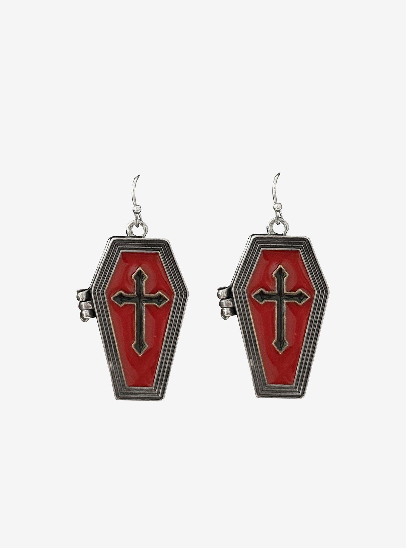 Skeleton Coffin Drop Earrings, , hi-res
