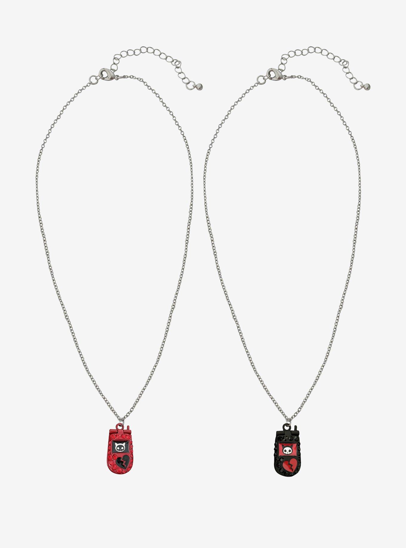 Emo Flip Phone Best Friend Necklace Set, , hi-res