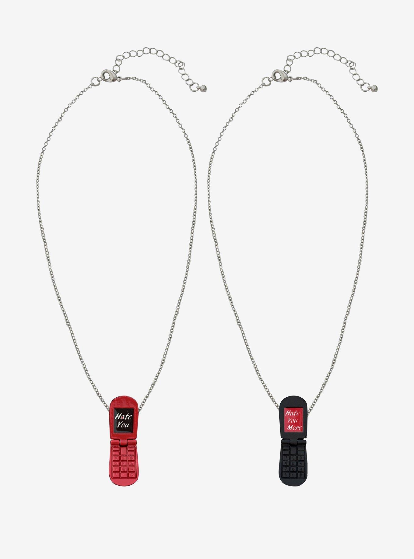 Emo Flip Phone Best Friend Necklace Set, , alternate