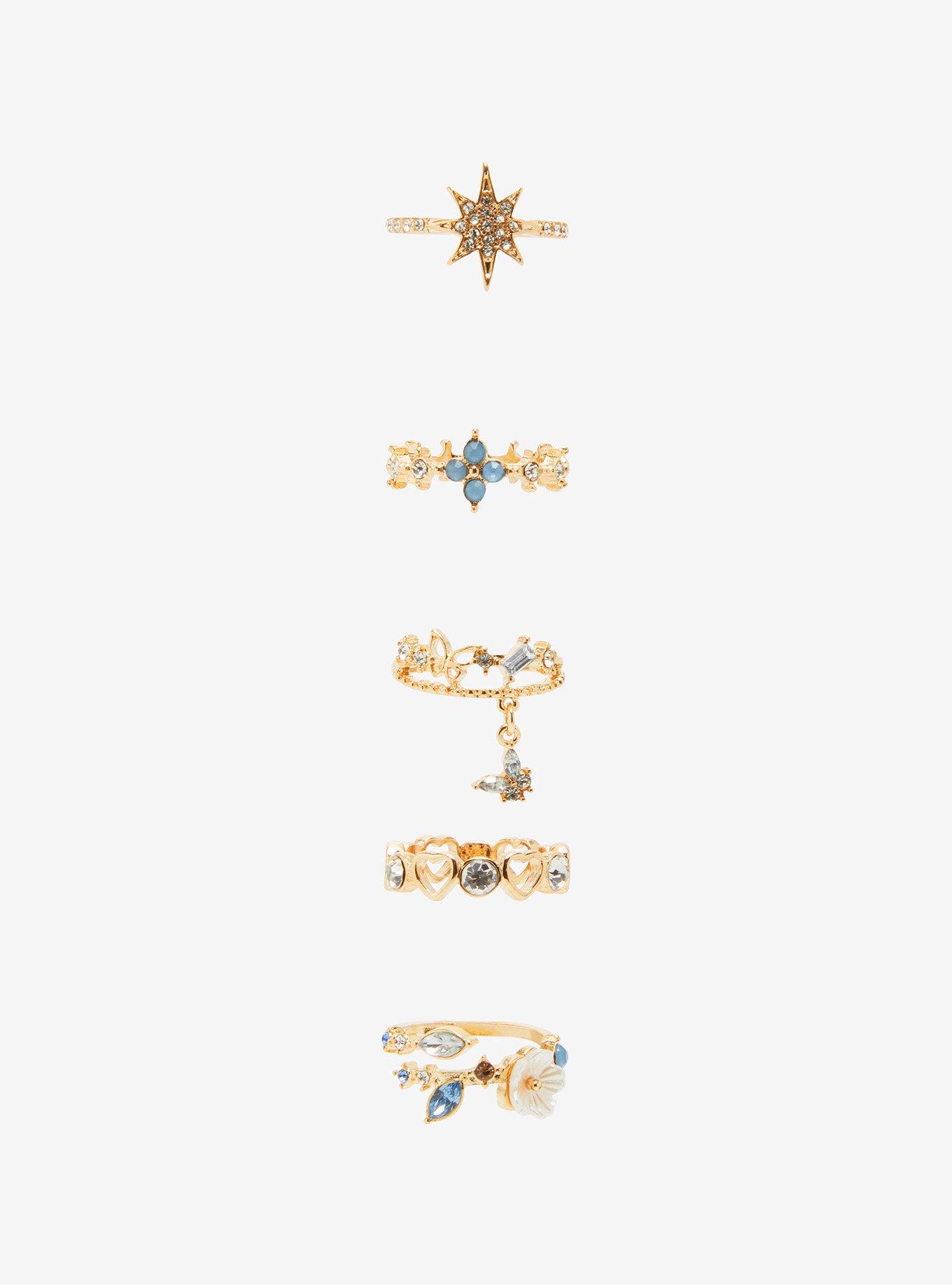 Sweet Society Blue Star Flower Ring Set, , hi-res