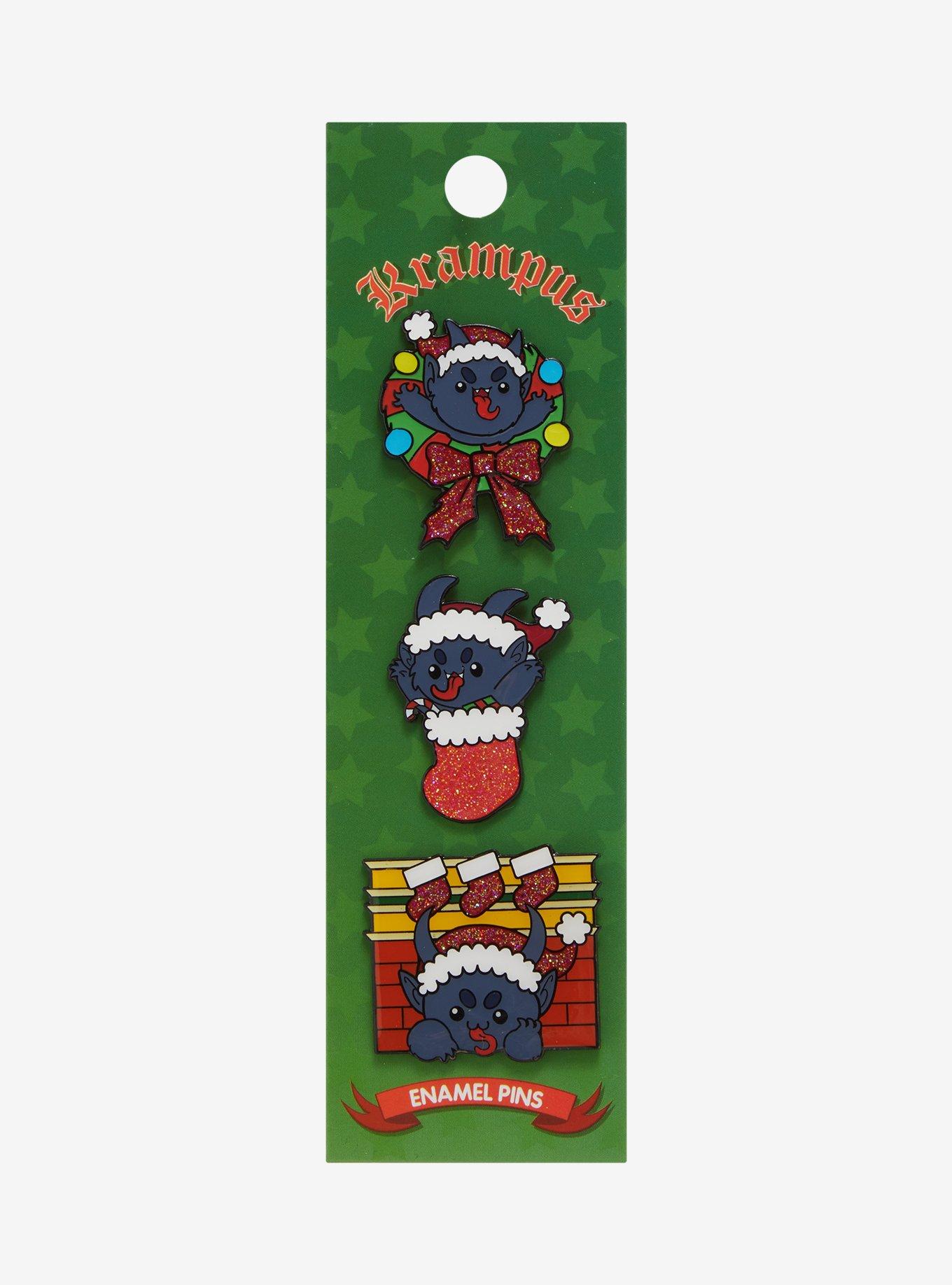 Krampus Chibi Glitter Enamel Pin Set, , hi-res