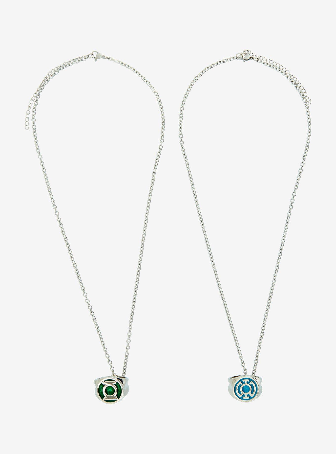 DC Comics Green Lantern Green & Blue Lantern Best Friend Necklace Set, , hi-res