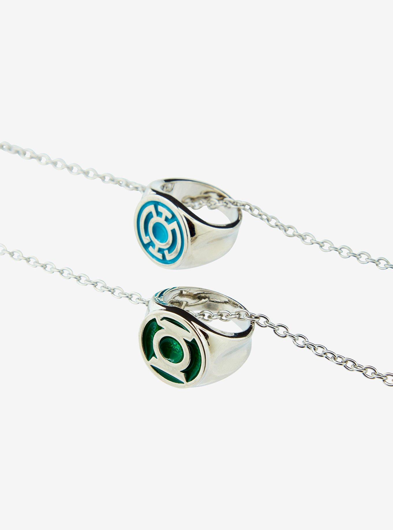 DC Comics Green Lantern Green & Blue Lantern Best Friend Necklace Set, , alternate