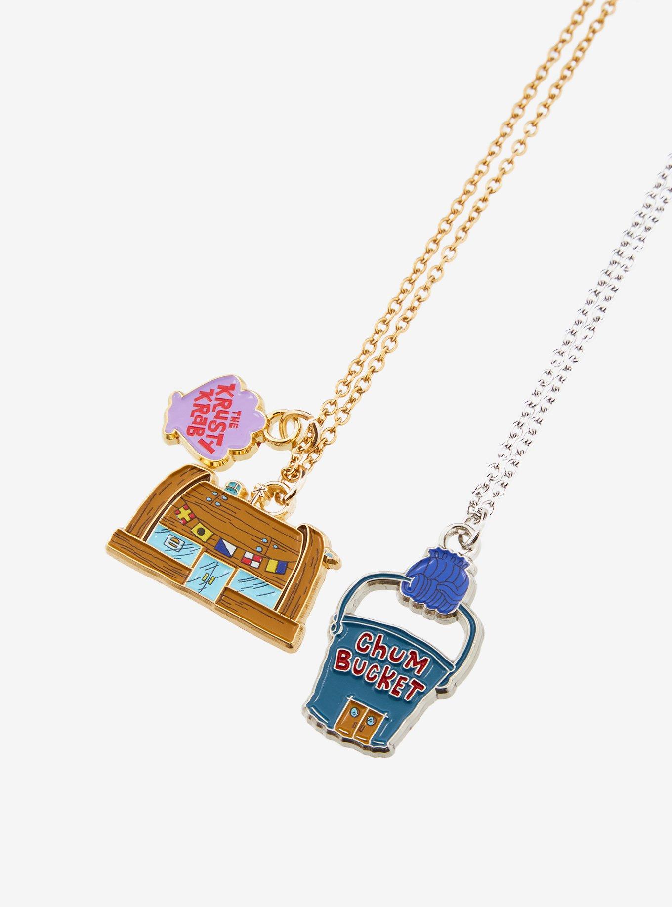 SpongeBob SquarePants Krusty Krab & Chum Bucket Best Friend Necklace Set, , alternate
