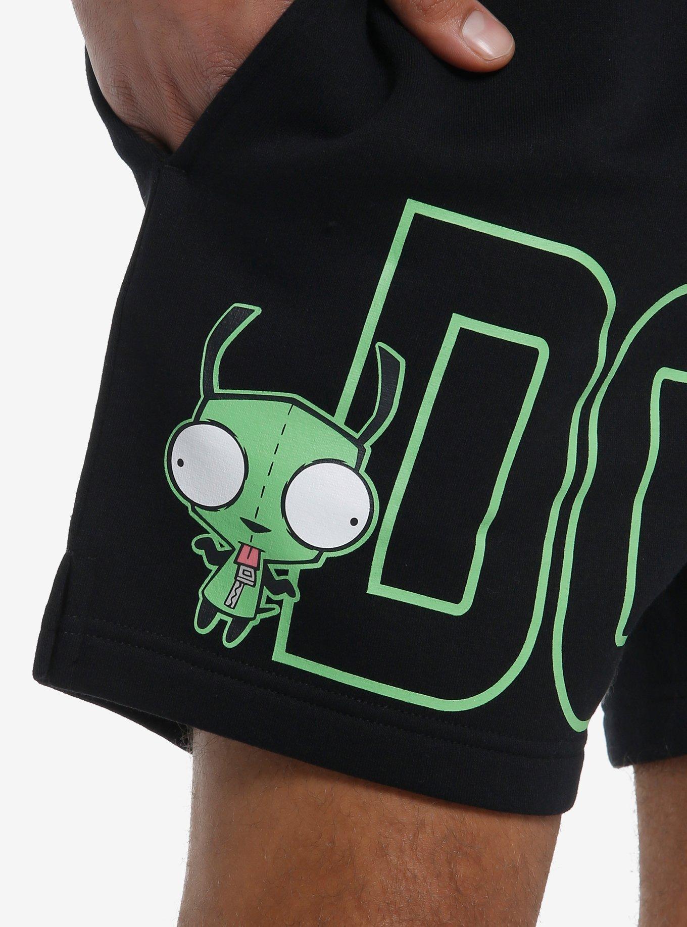 Invader Zim GIR Doom Lounge Shorts, GREEN, alternate
