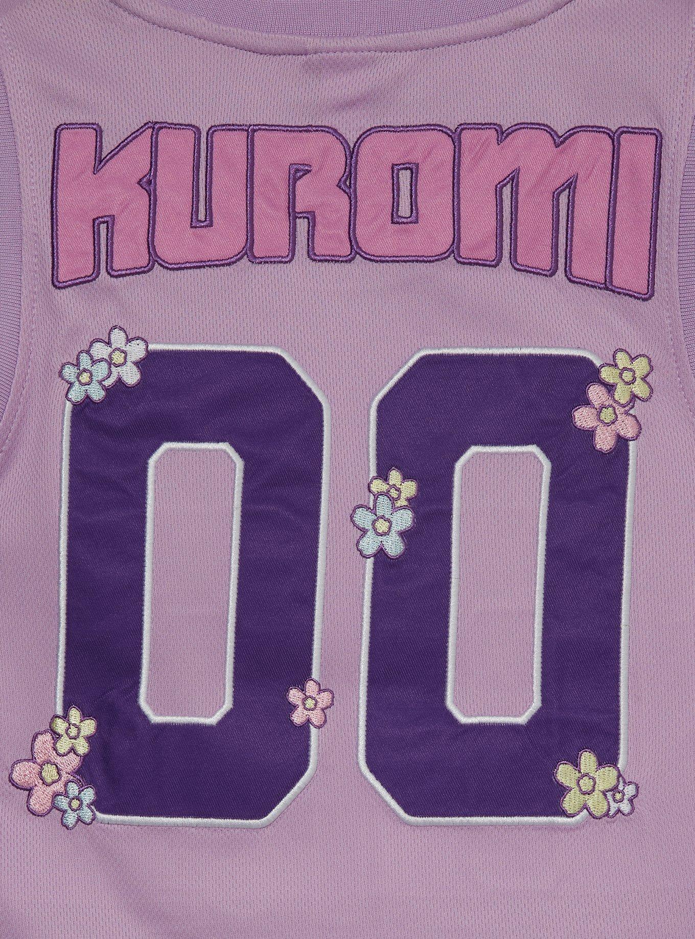 Sanrio Kuromi Embroidered Women's Cropped Basketball Jersey — BoxLunch Exclusive, LIGHT PURPLE, alternate