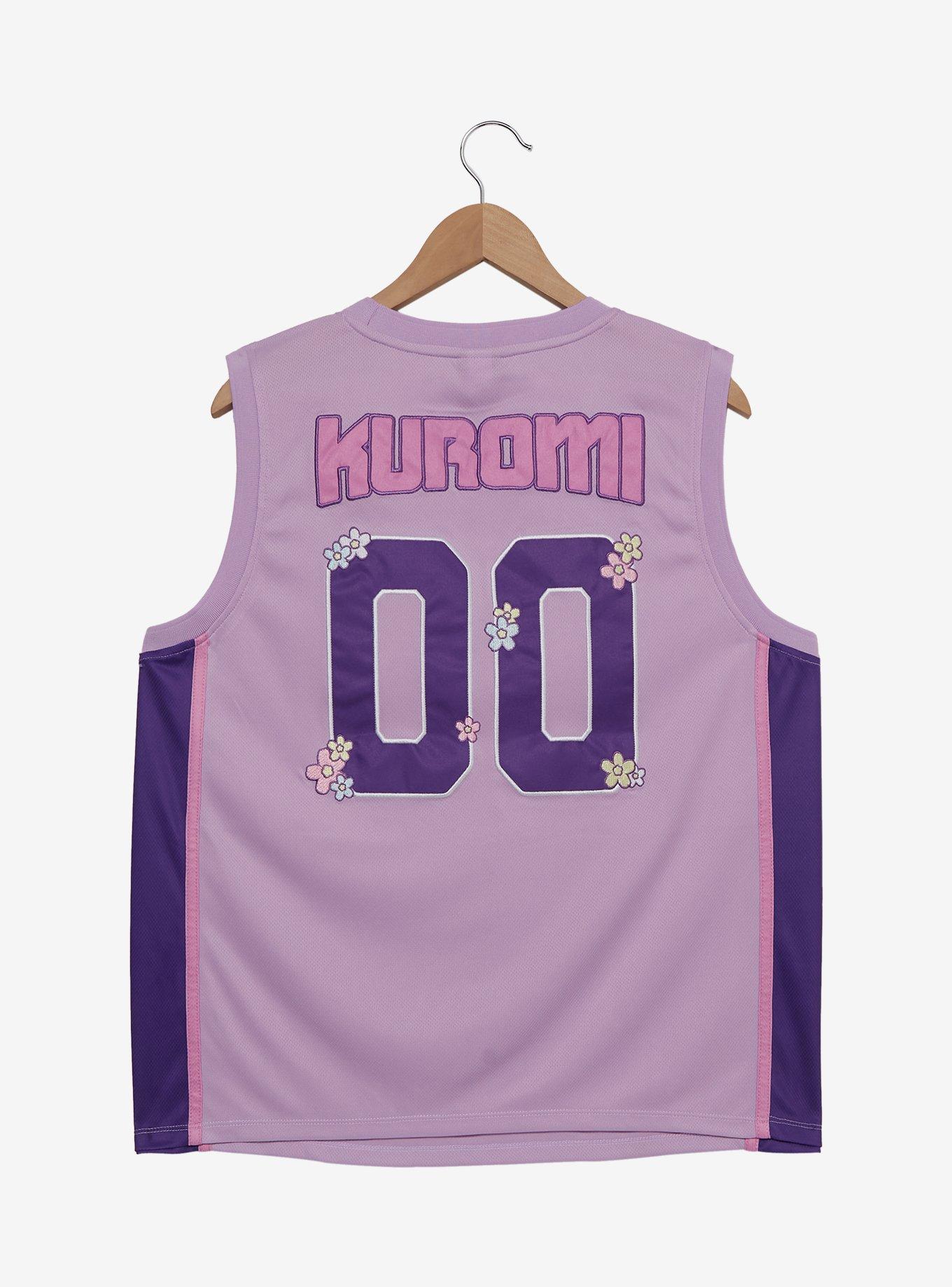 Sanrio Kuromi Embroidered Women's Plus Size Cropped Basketball Jersey — BoxLunch Exclusive, , hi-res