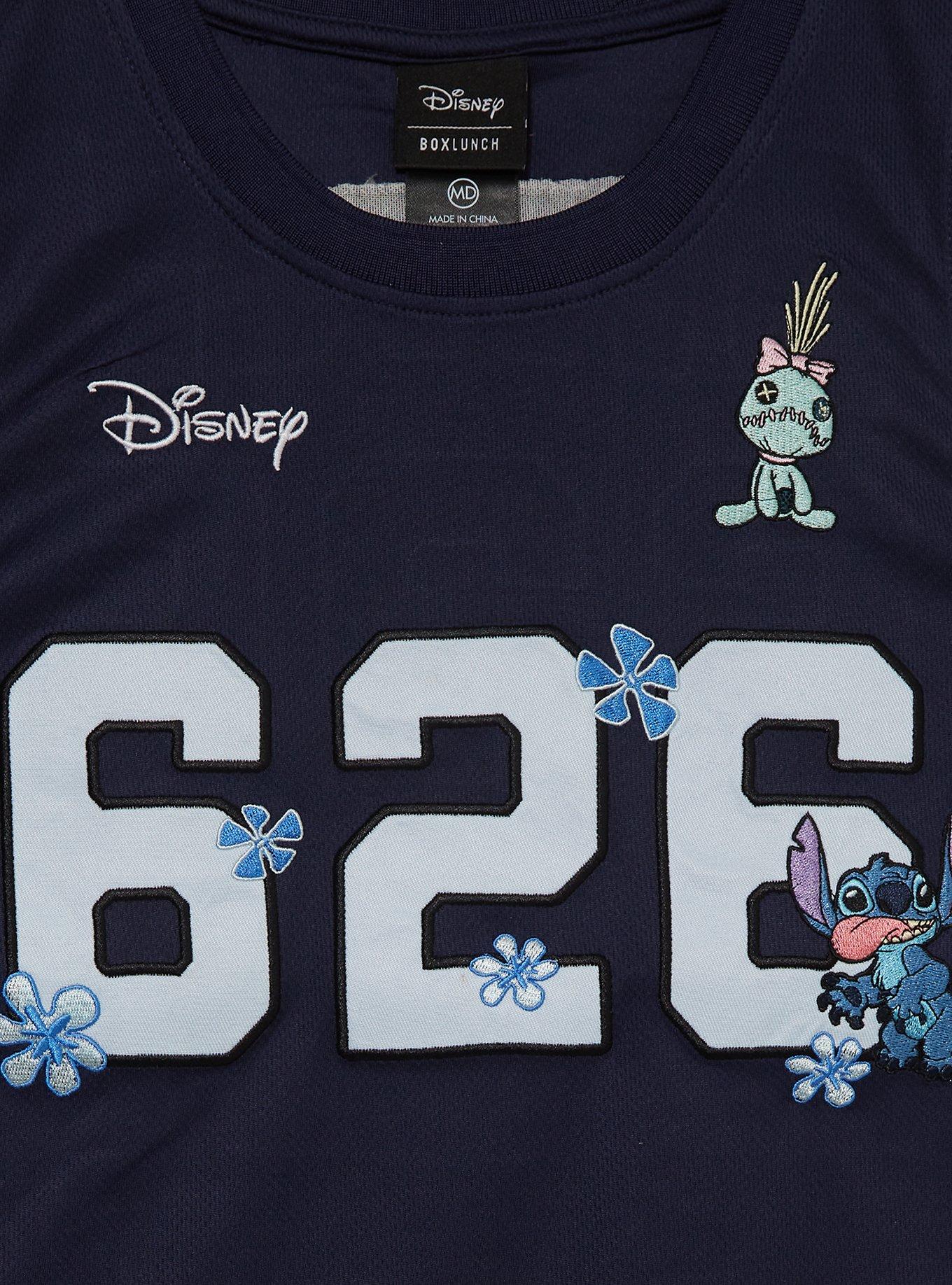 Disney Lilo & Stitch Floral Cropped Women's Basketball Jersey - BoxLunch Exclusive, NAVY, alternate