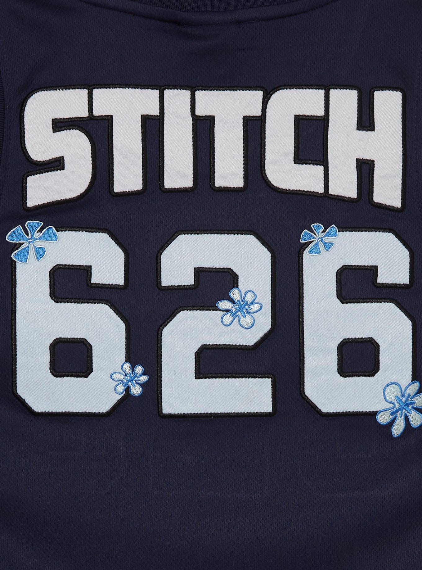 Disney Lilo & Stitch Floral Cropped Women's Basketball Jersey - BoxLunch Exclusive, NAVY, alternate