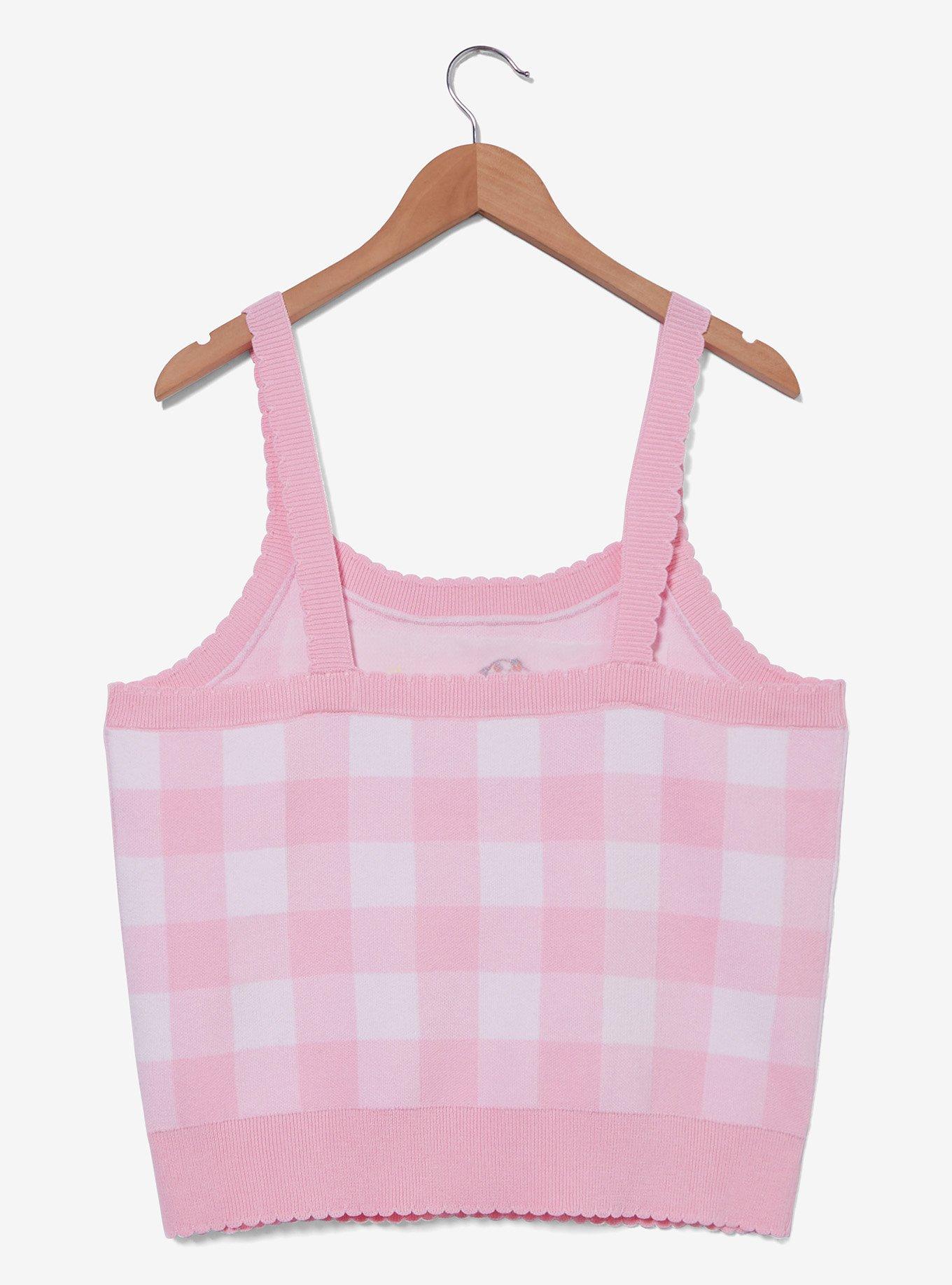 Strawberry Shortcake Custard & Strawberry Gingham Women's Plus Size Knit Tank Top &mdash; BoxLunch Exclusive, LIGHT PINK, alternate