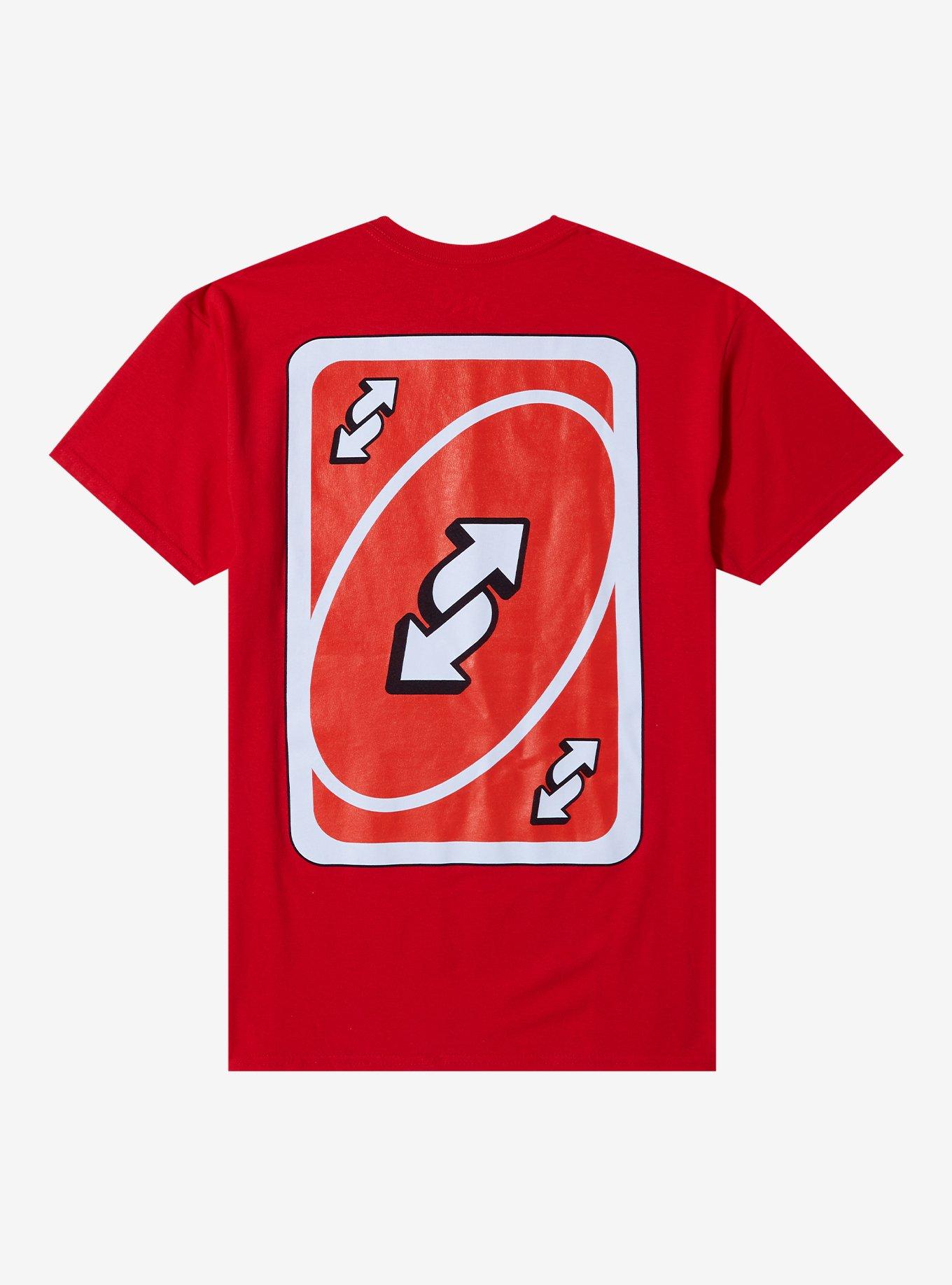 Uno Reverse Card Double-Sided T-Shirt, RED, alternate