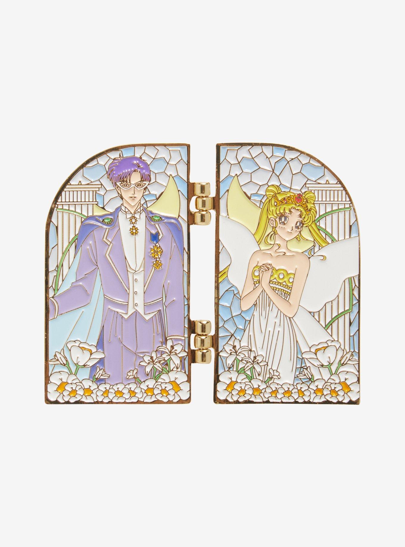 Sailor Moon King Endymion & Queen Serenity Hinged Enamel Pin, , hi-res