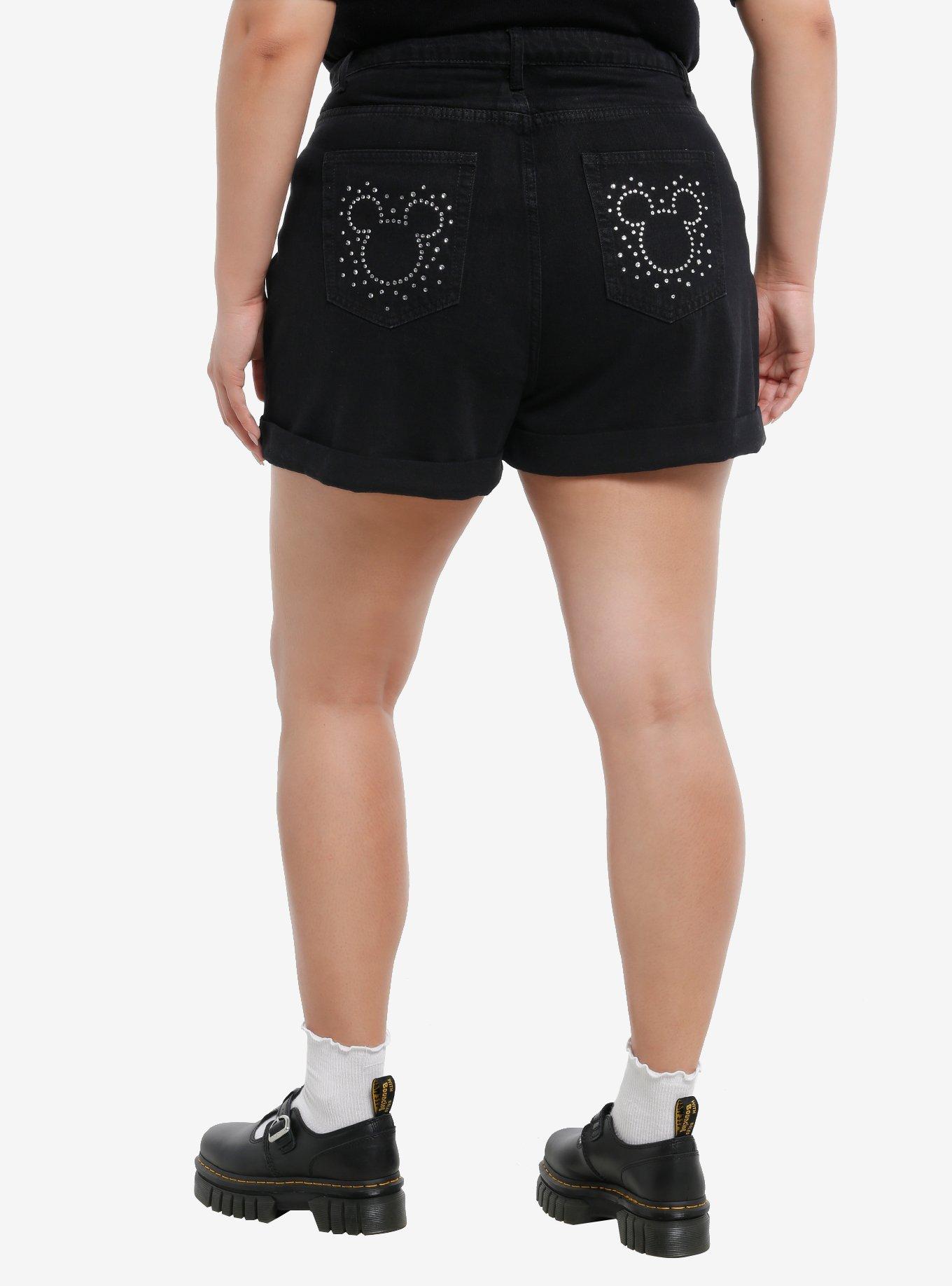 Her Universe Disney Mickey Mouse Rhinestone Mom Shorts Plus Size Her Universe Exclusive, , hi-res