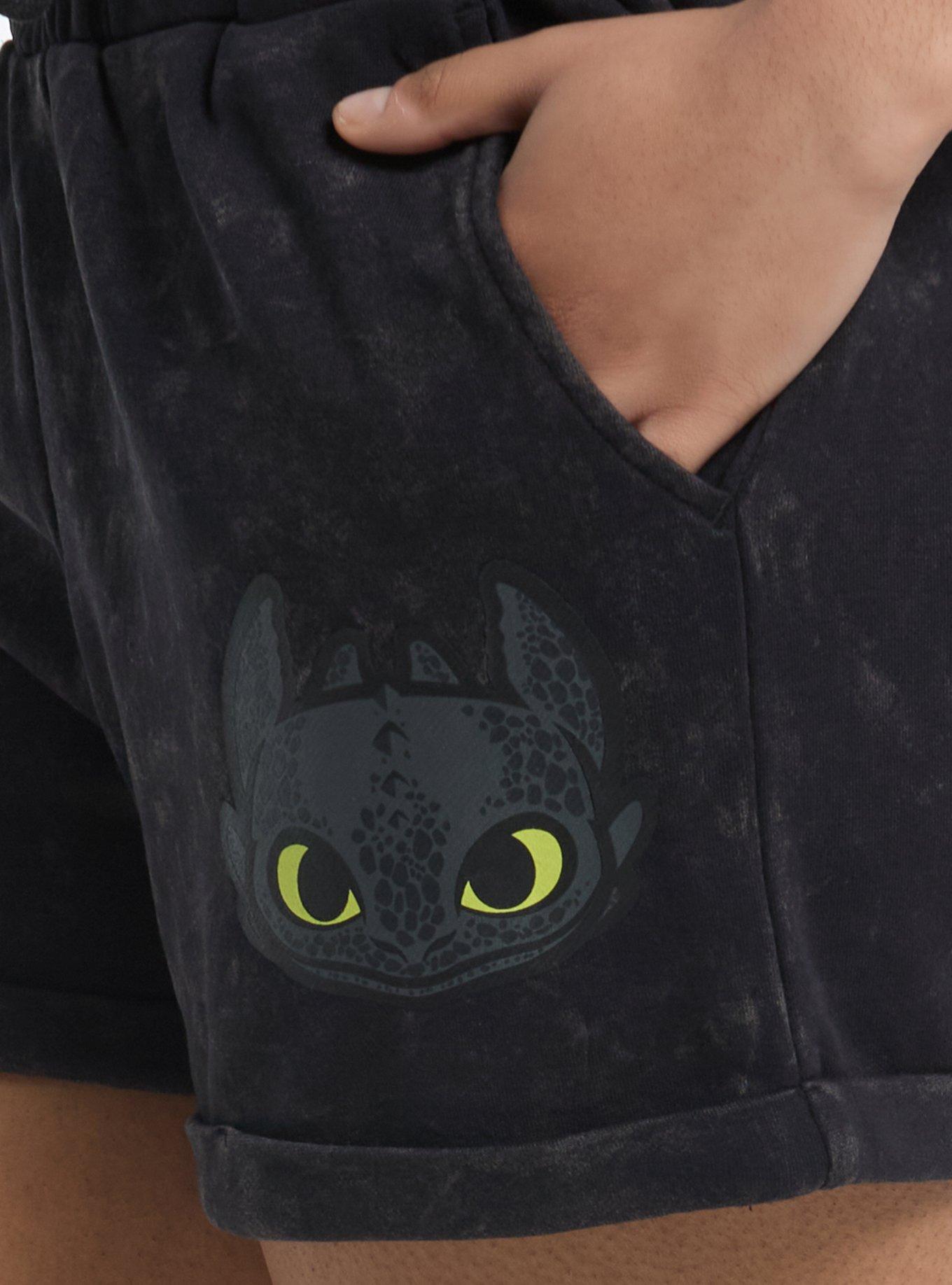 How To Train Your Dragon Toothless Mineral Wash Girls Lounge Shorts, MULTI, alternate