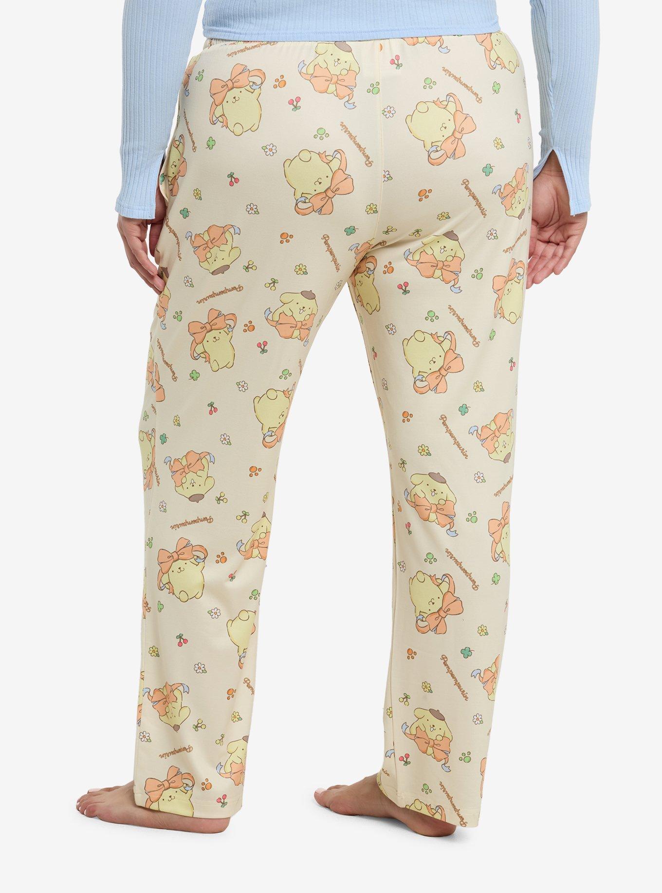 Pompompurin Bow Girls Pajama Pants Plus Size, , hi-res