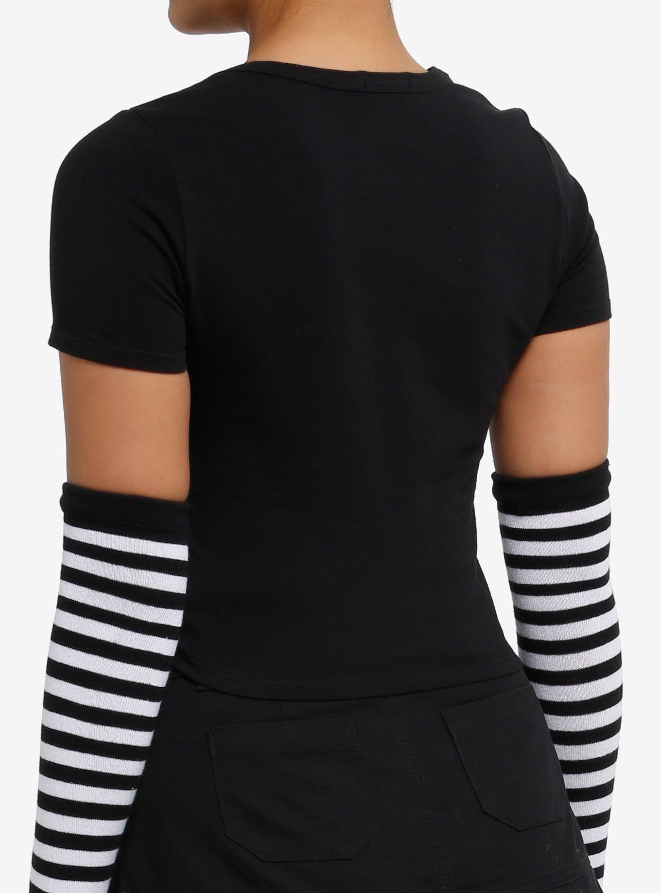 Black Lace-Up Girls Baby T-Shirt, BLACK, alternate