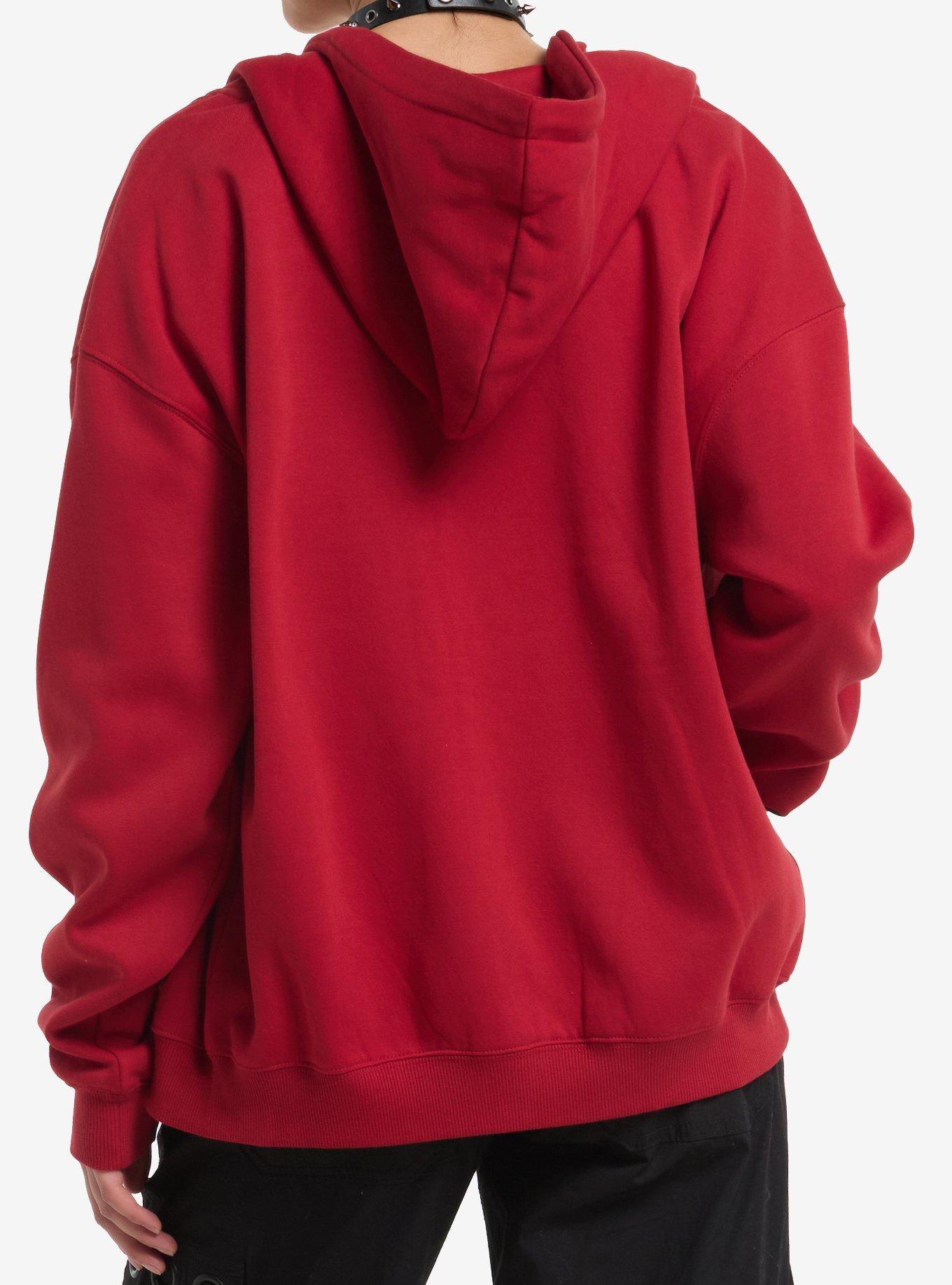Social Collision Red Skull & Crossbones Girls Hoodie, BLACK, alternate