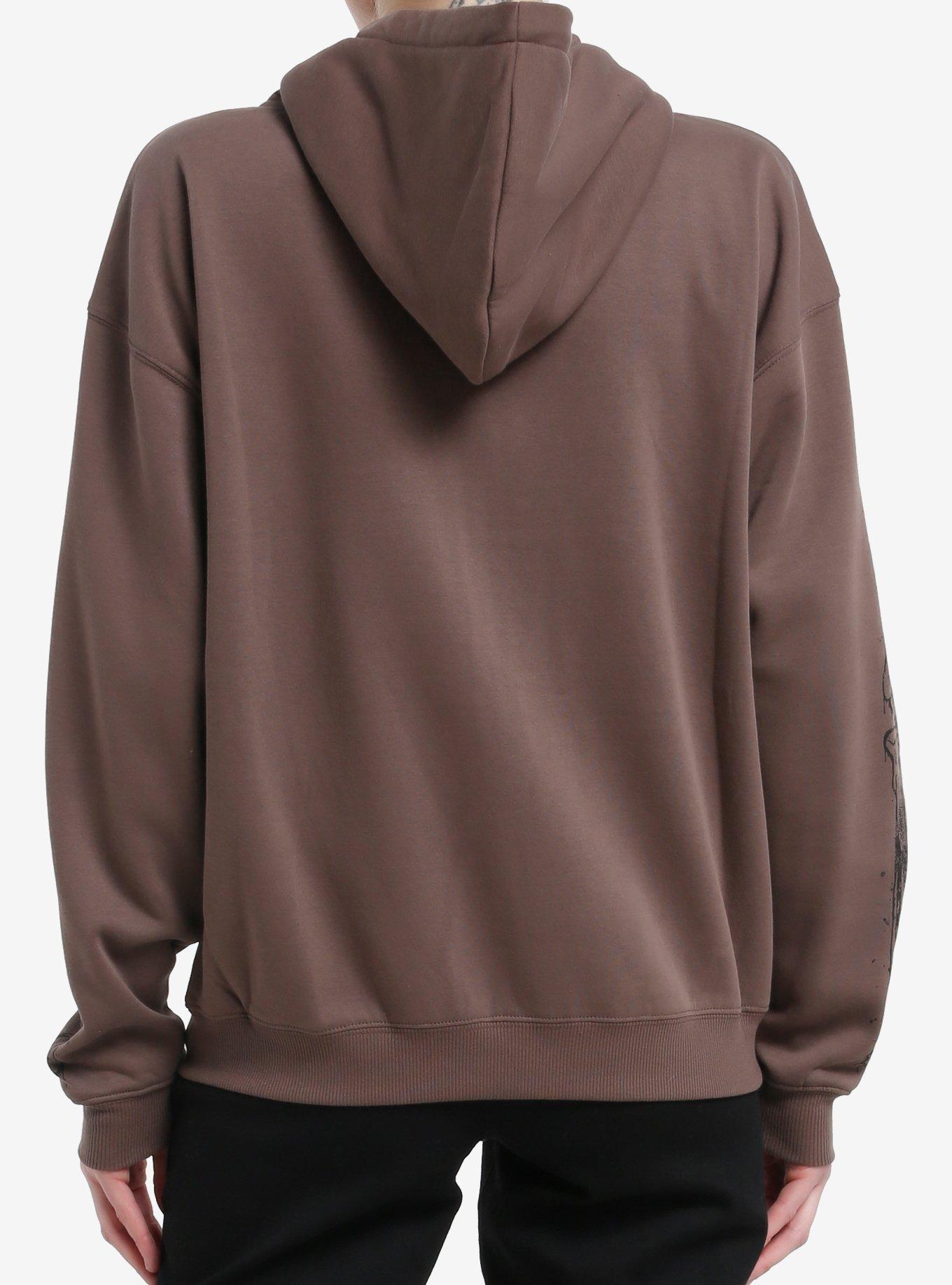 Brown Rib Cage Girls Hoodie, BLACK, alternate