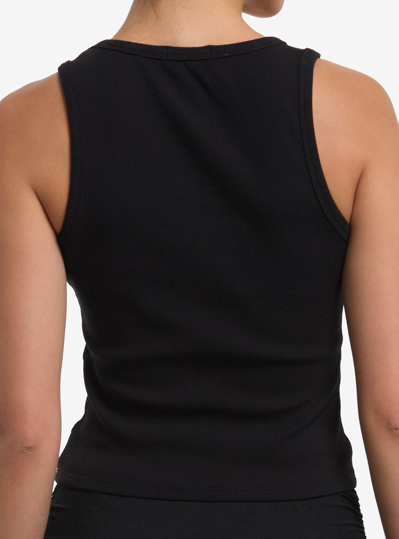 Black & White Rib Cage Moth Girls Tank Top, , alternate
