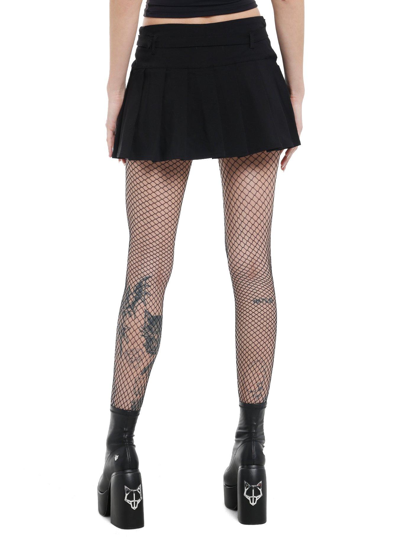 Black Belted Pleated Skort, , hi-res