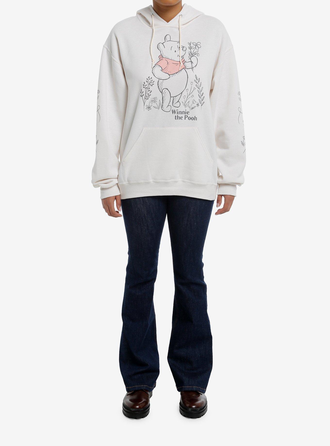 Disney Winnie The Pooh Cream Floral Girls Hoodie, , hi-res