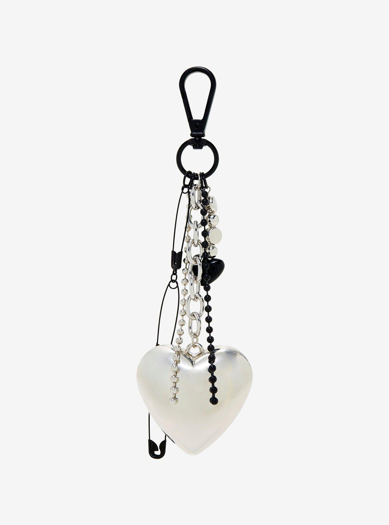 Heart Chain Safety Pin Key Chain, , hi-res